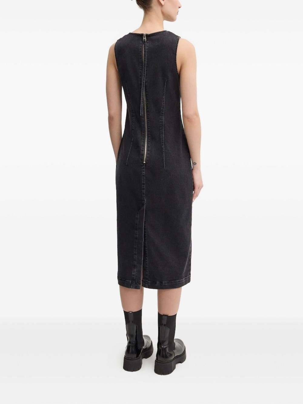 sleeveless seam-detail midi dress - 2