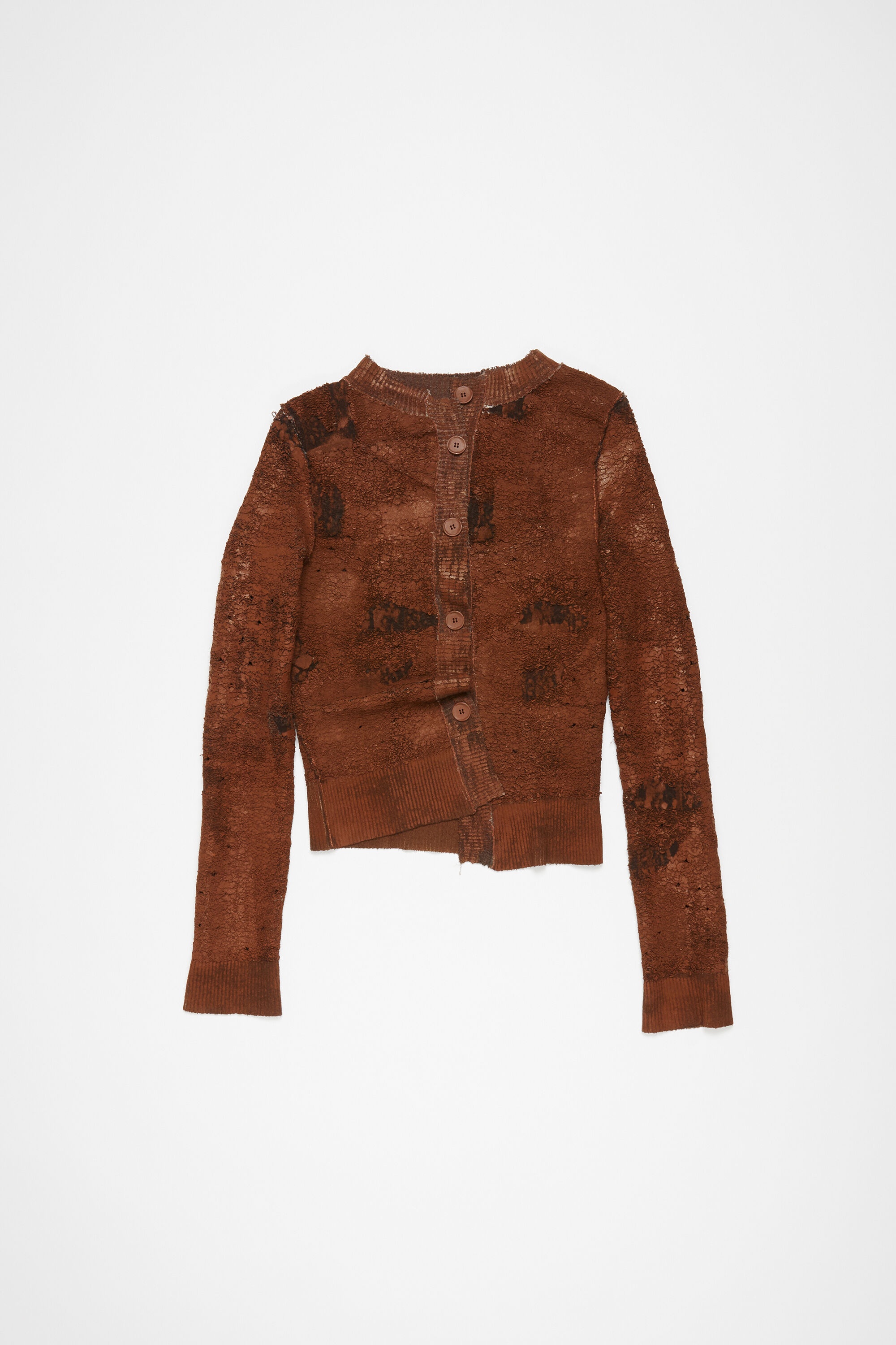 Cardigan asymmetric button-up - Rust brown - 6