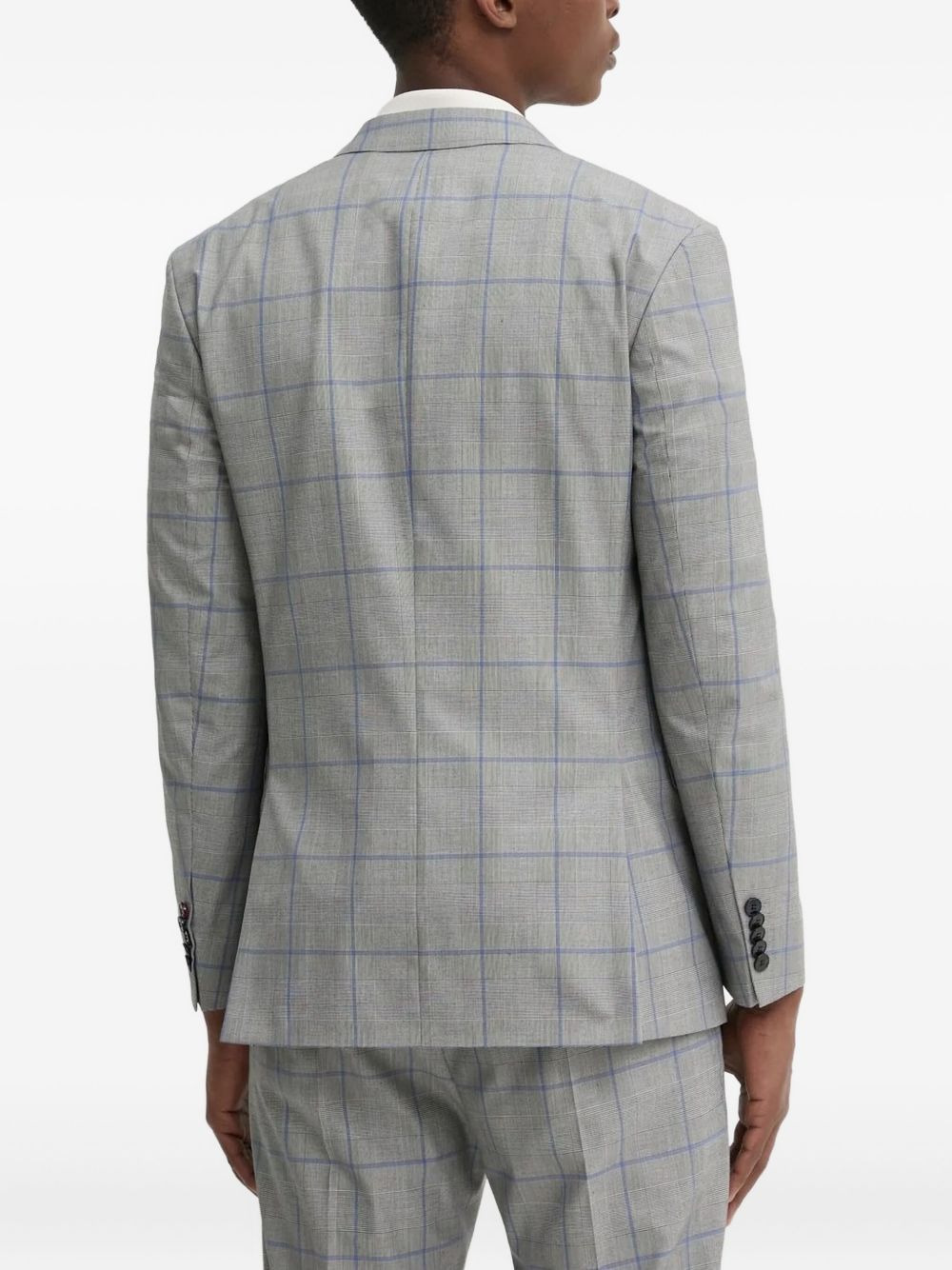 checked single-breasted suit - 2