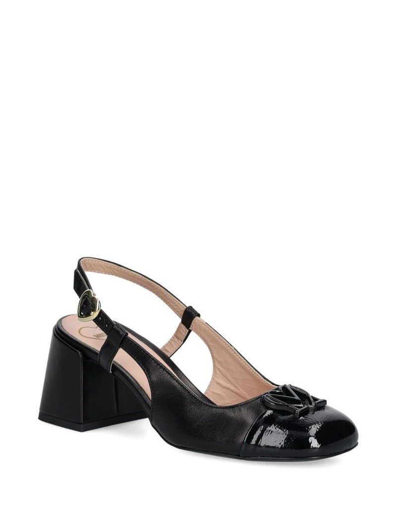 Moschino 70mm logo-plaque pumps outlook