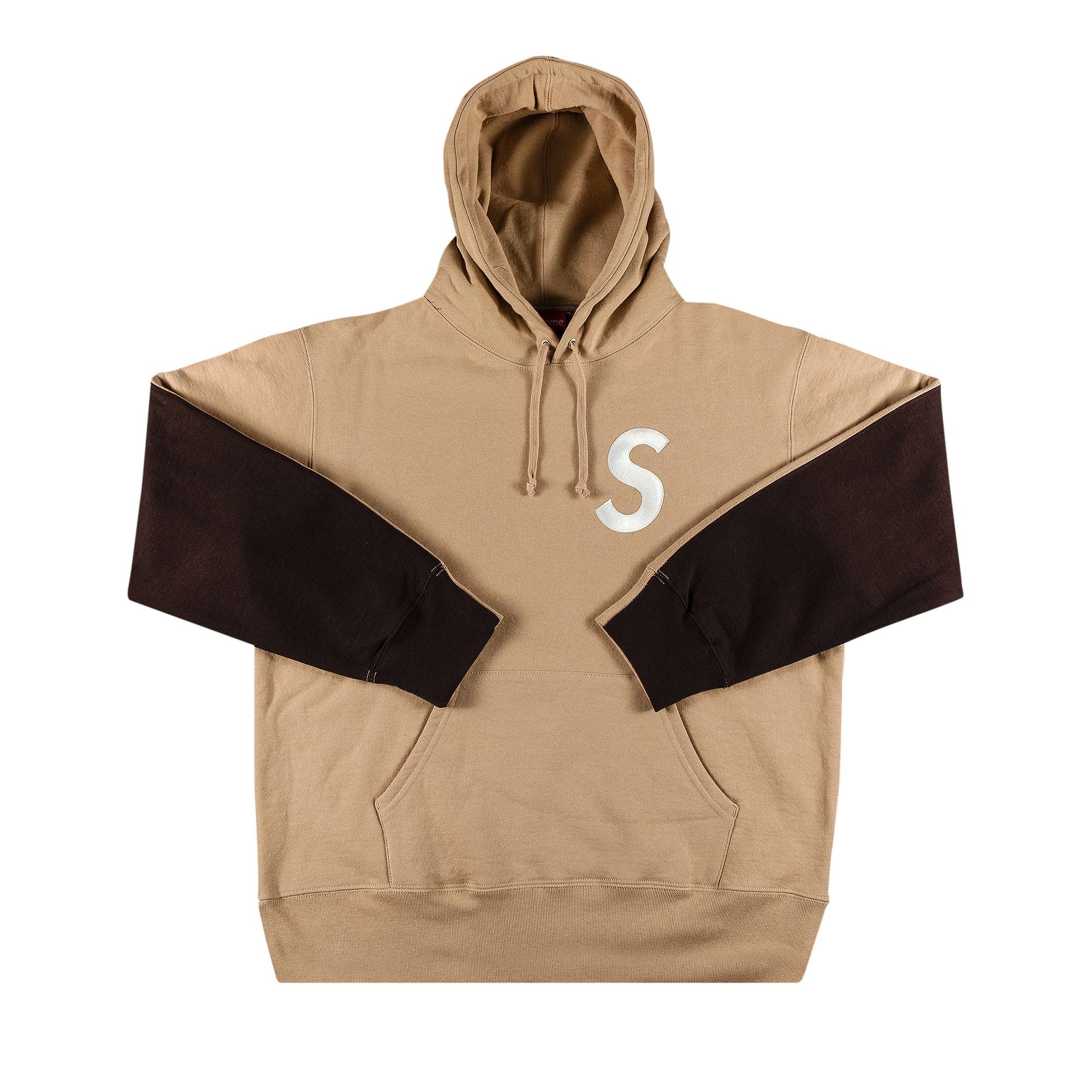 Supreme S Logo Split Hooded Sweatshirt 'Tan' - 1