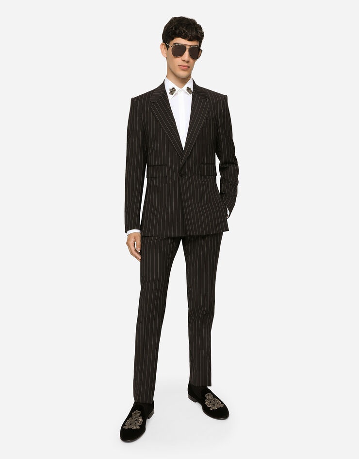 Pinstripe stretch wool Sicilia-fit suit - 7