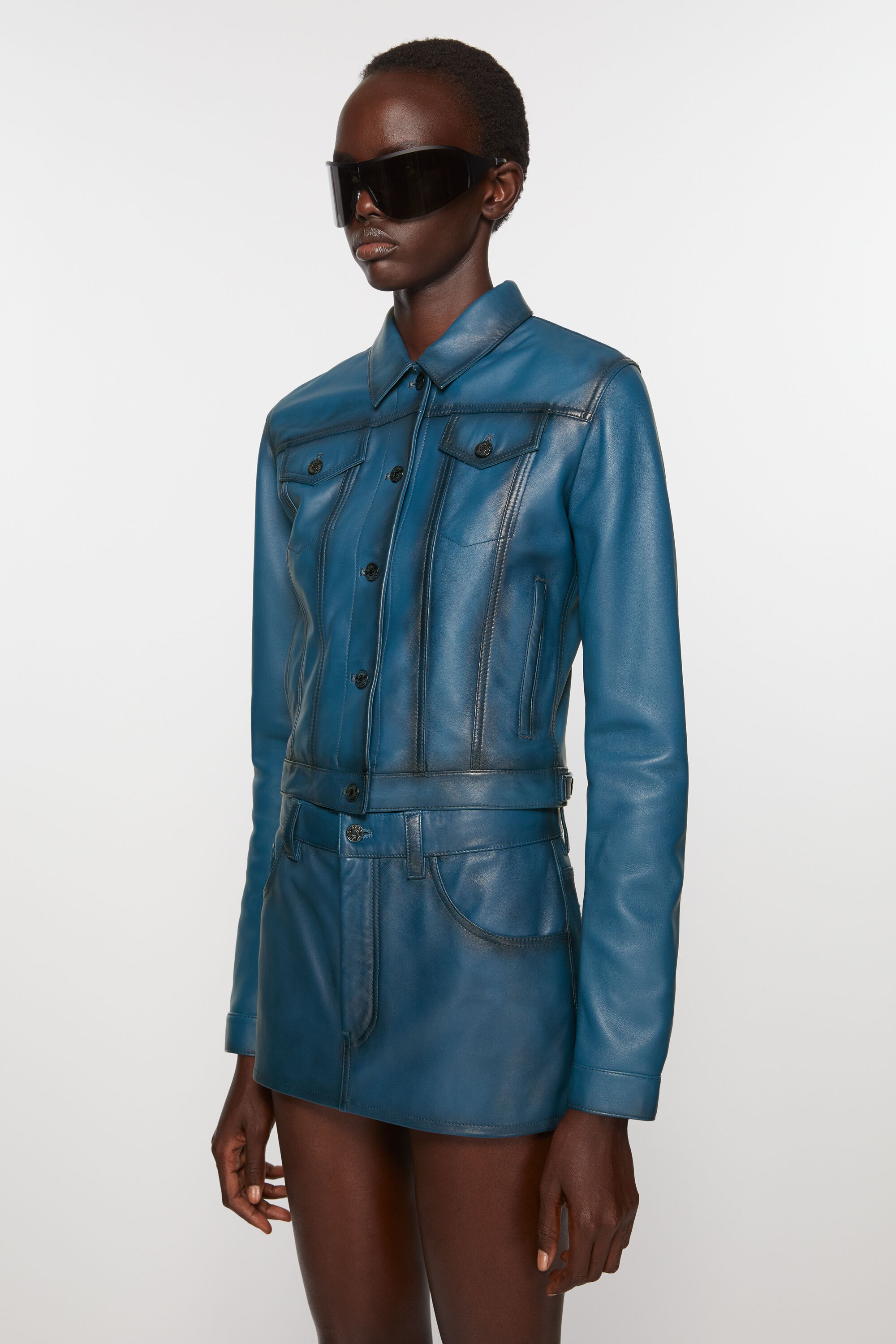 Leather jacket - Blue - 3