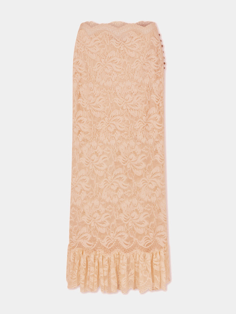 LONG RAFFIA COLORED SKIRT IN LACE 1