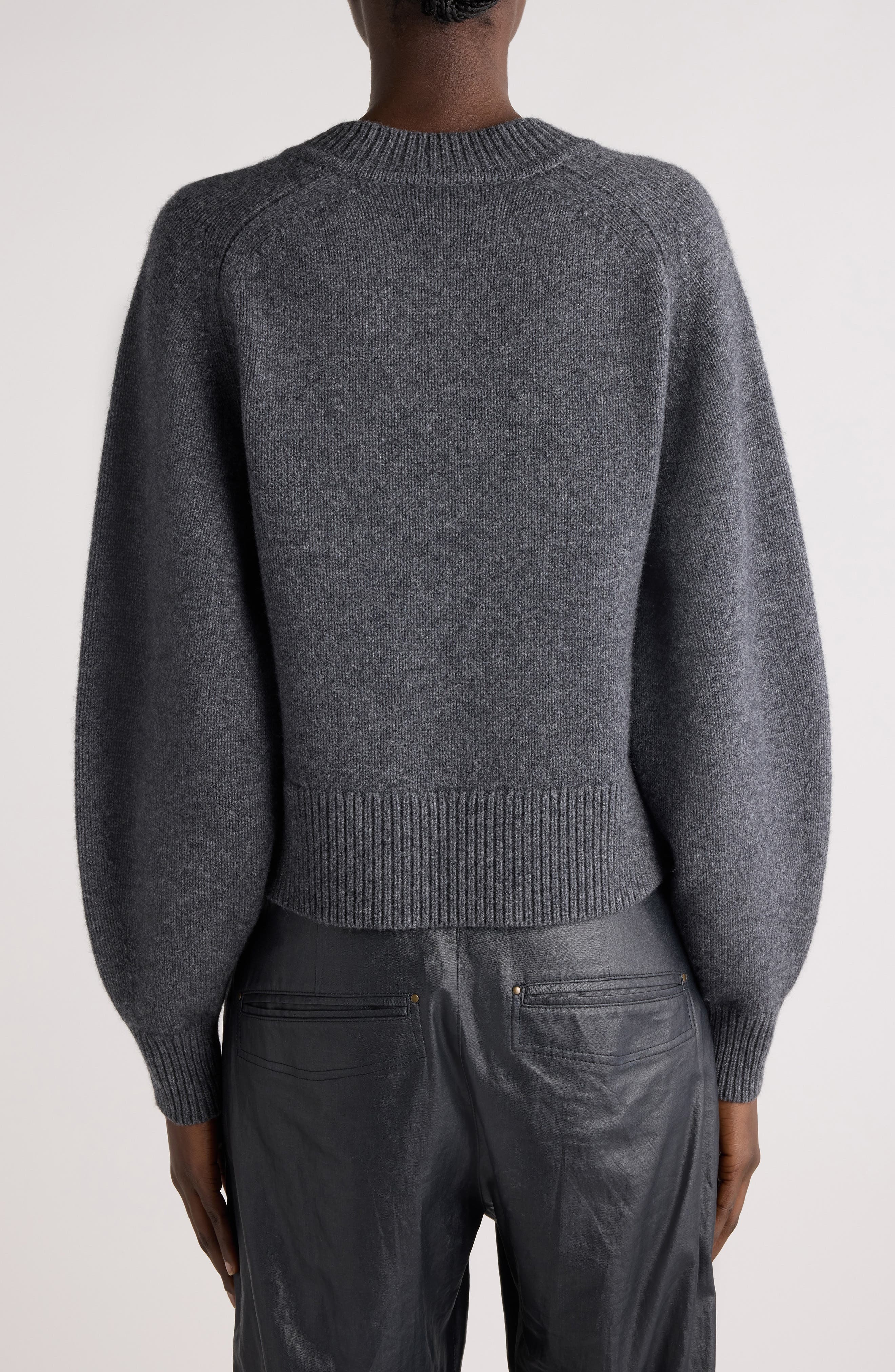 Isabel Marant Leandra Merino Wool & Cashmere Sweater in Anthracite at Nordstrom - 2