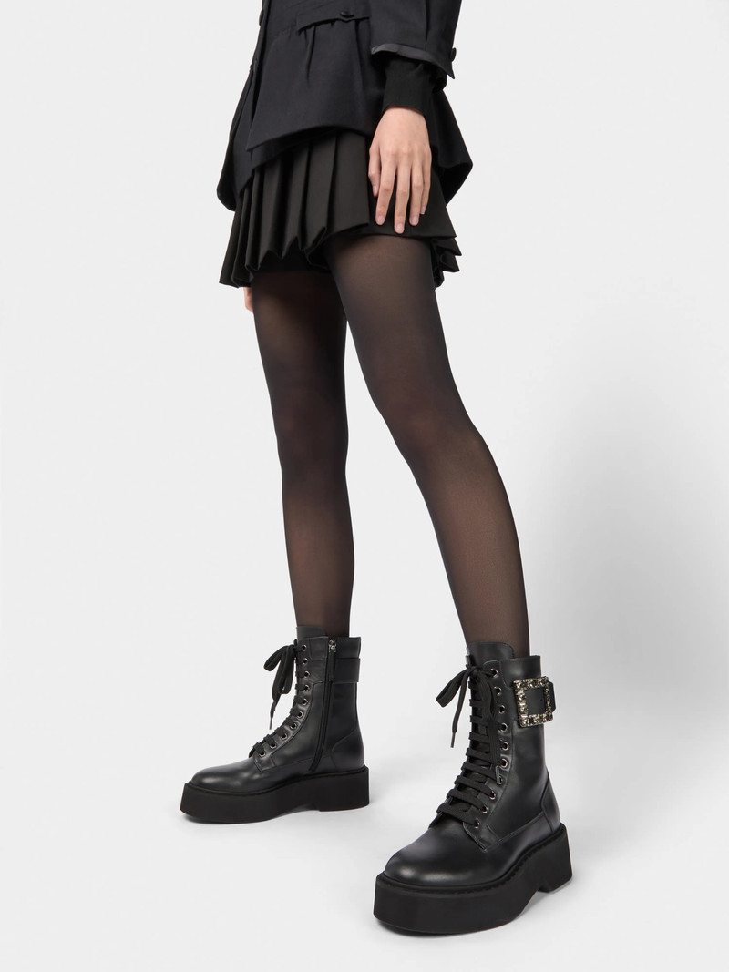 Roger Vivier Viv' Ranger Combat Boots in leather outlook