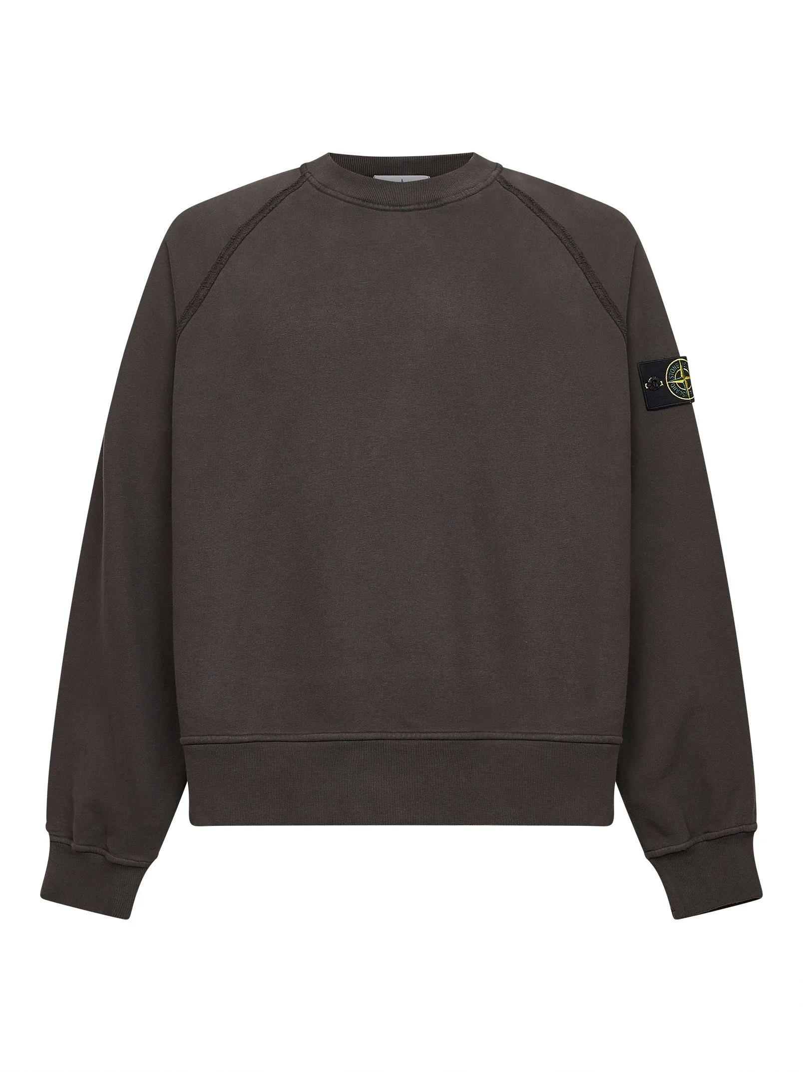 Stone Island Men Grey Brushed Organic Cotton Crewneck Sweatshirt - 1
