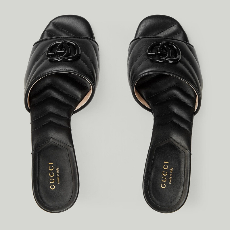 GUCCI Women's Double G mid-heel slide sandal outlook