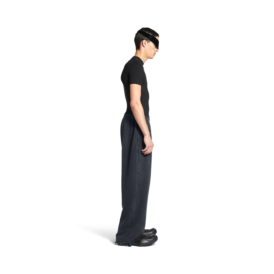 Balenciaga Nail Polish Cropped Sweatpants in Faded Black - 5