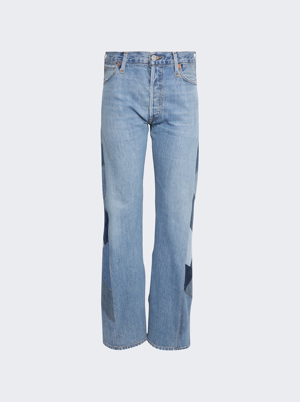 70s Low Rise Flare Jeans Patched Indigo - 1