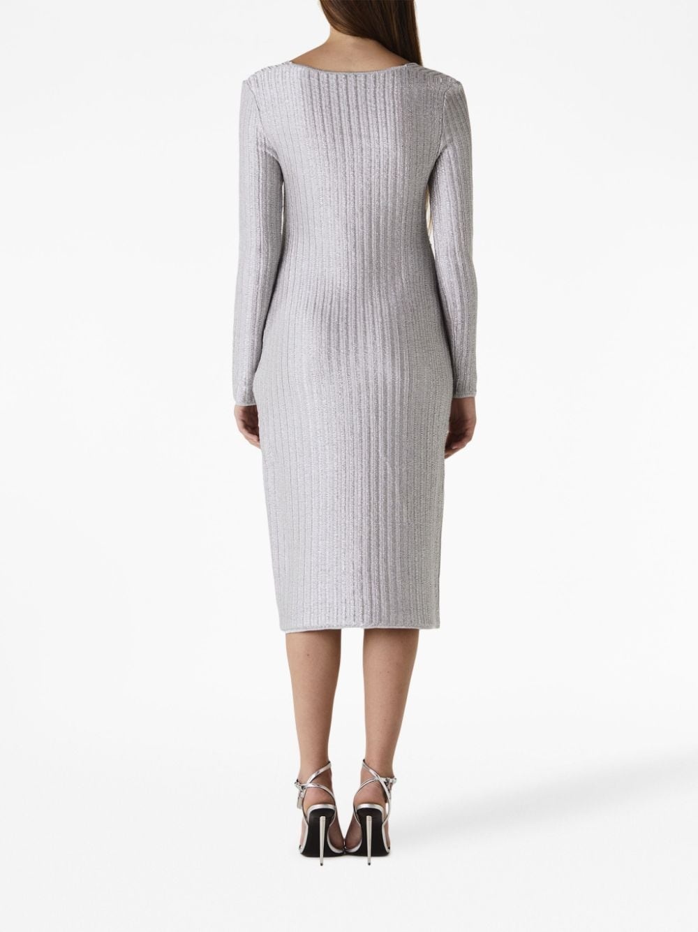 cut-out detailing ribbed-knit dress - 2