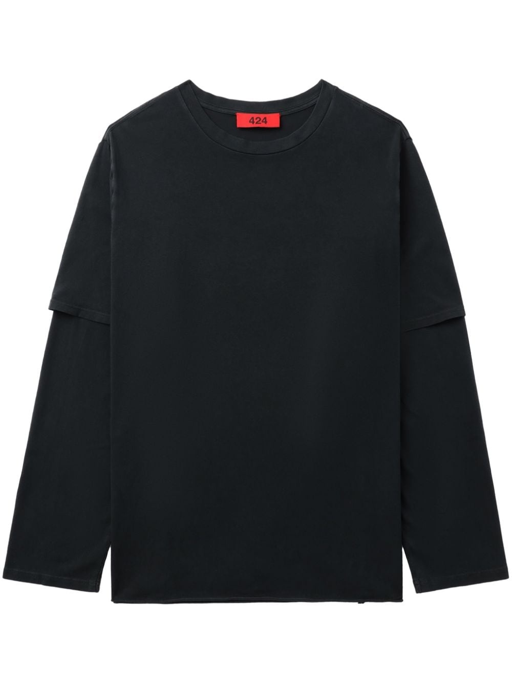 layered cotton T-shirt - 1