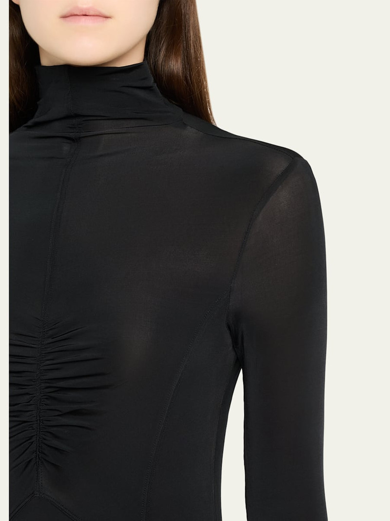 ULLA JOHNSON Koa Ruched Jersey Turtleneck Maxi Dress outlook