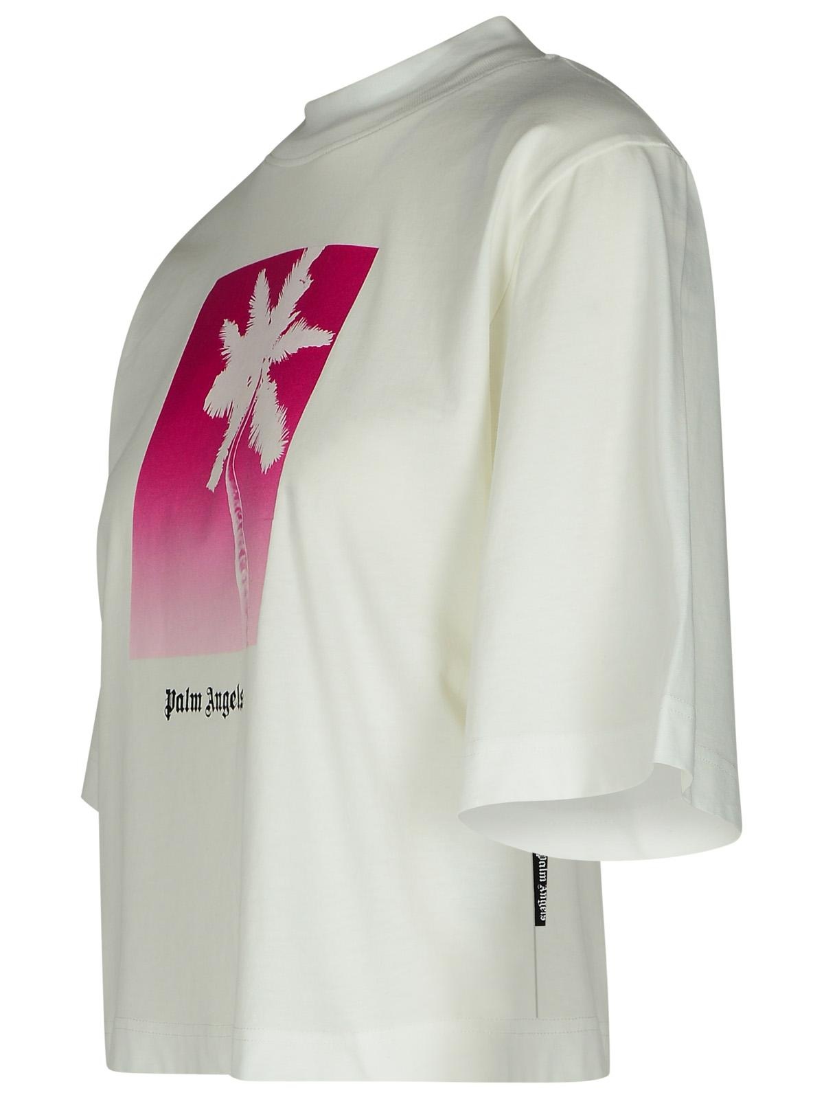 Palm Angels 'Solariz' White Cotton T-Shirt Woman - 2