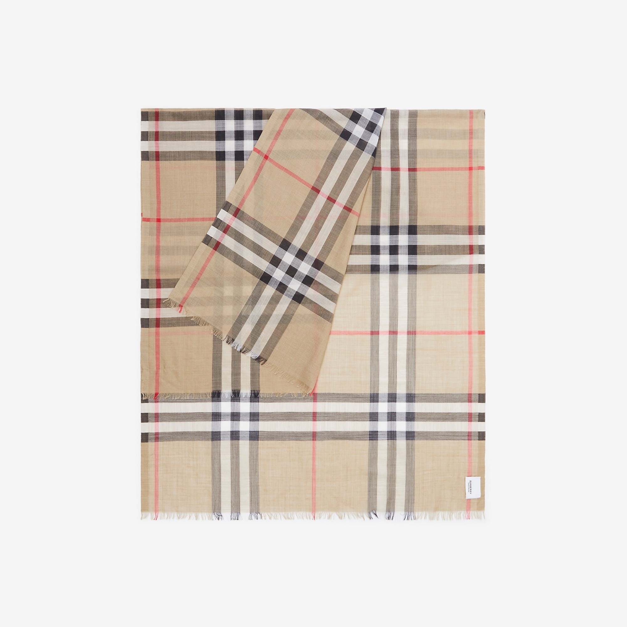 Lightweight Check Wool Silk Scarf - 5