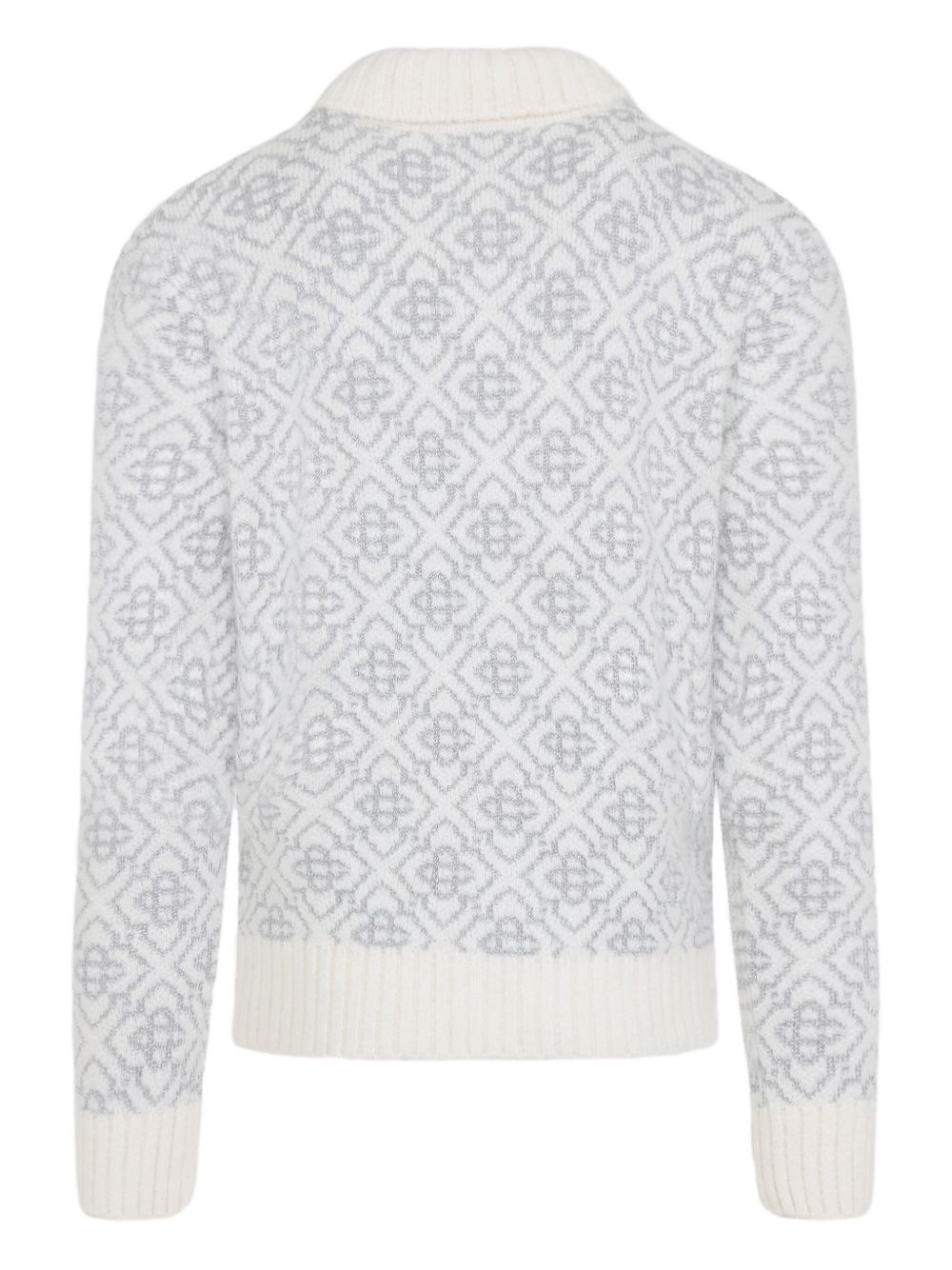 logo-pattern zip-fastening cardigan - 2