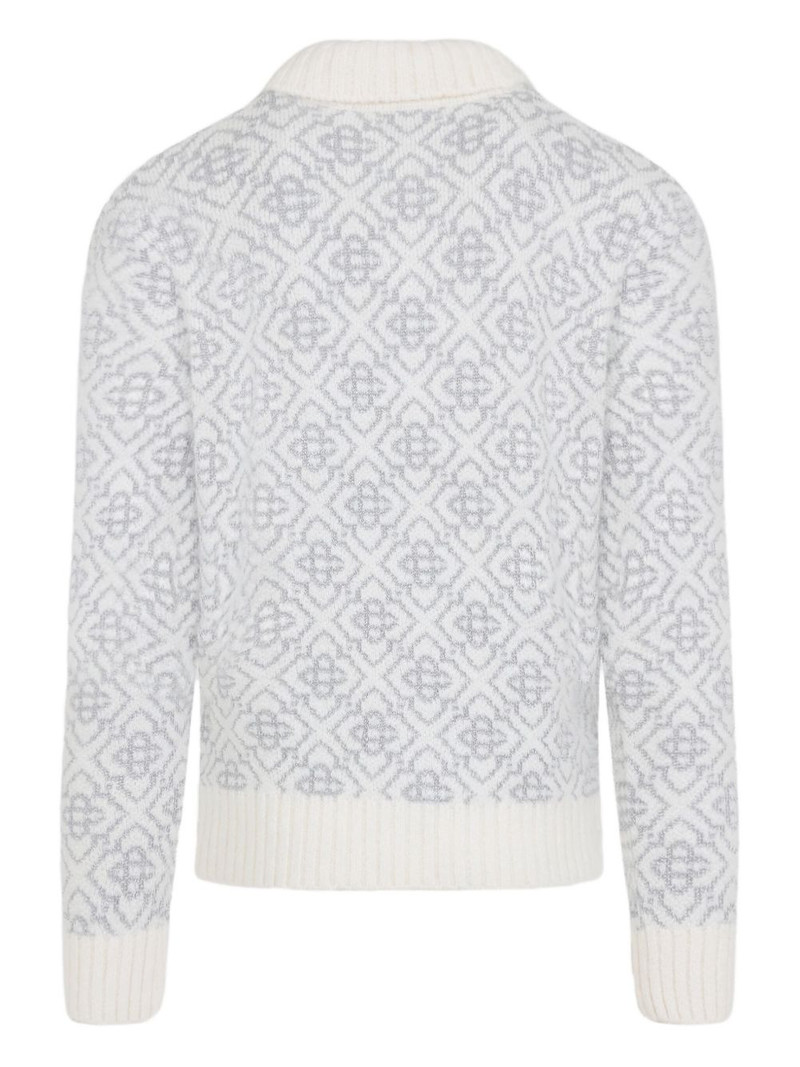 CASABLANCA logo-pattern zip-fastening cardigan outlook