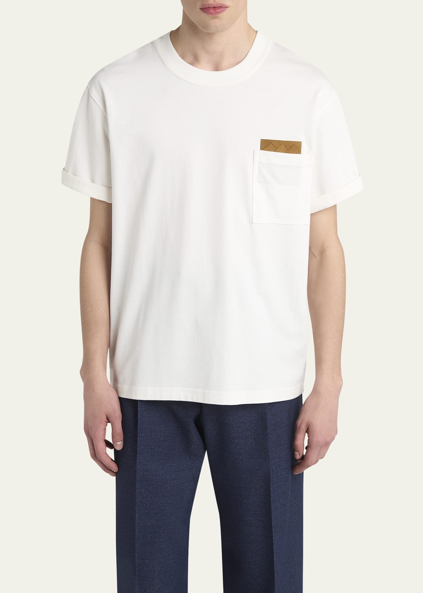 Men's Pima Cotton Jersey Intrecciato-Pocket T-Shirt - 4
