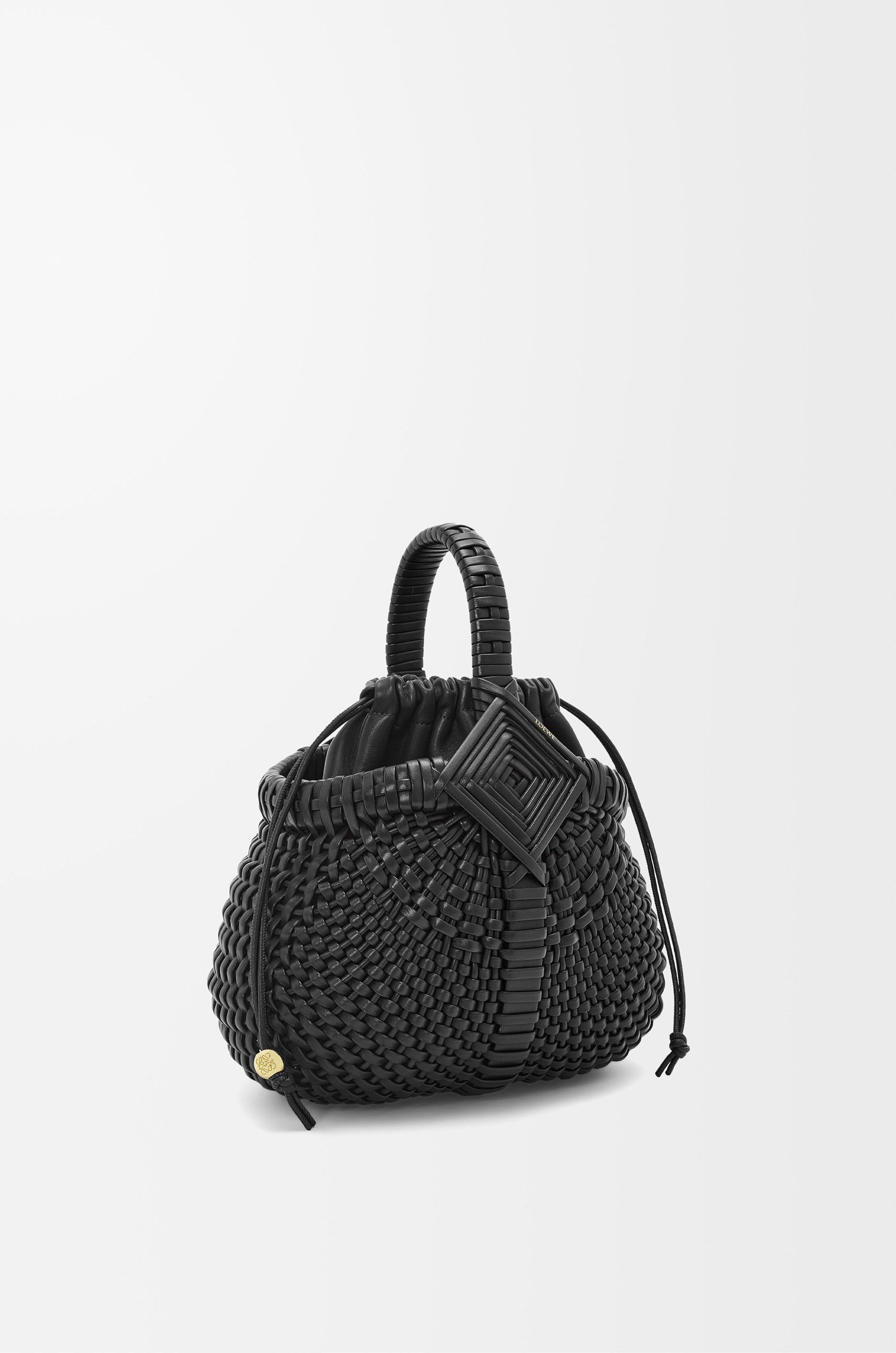 Mini Diamond Round Basket bag in calfskin - 3