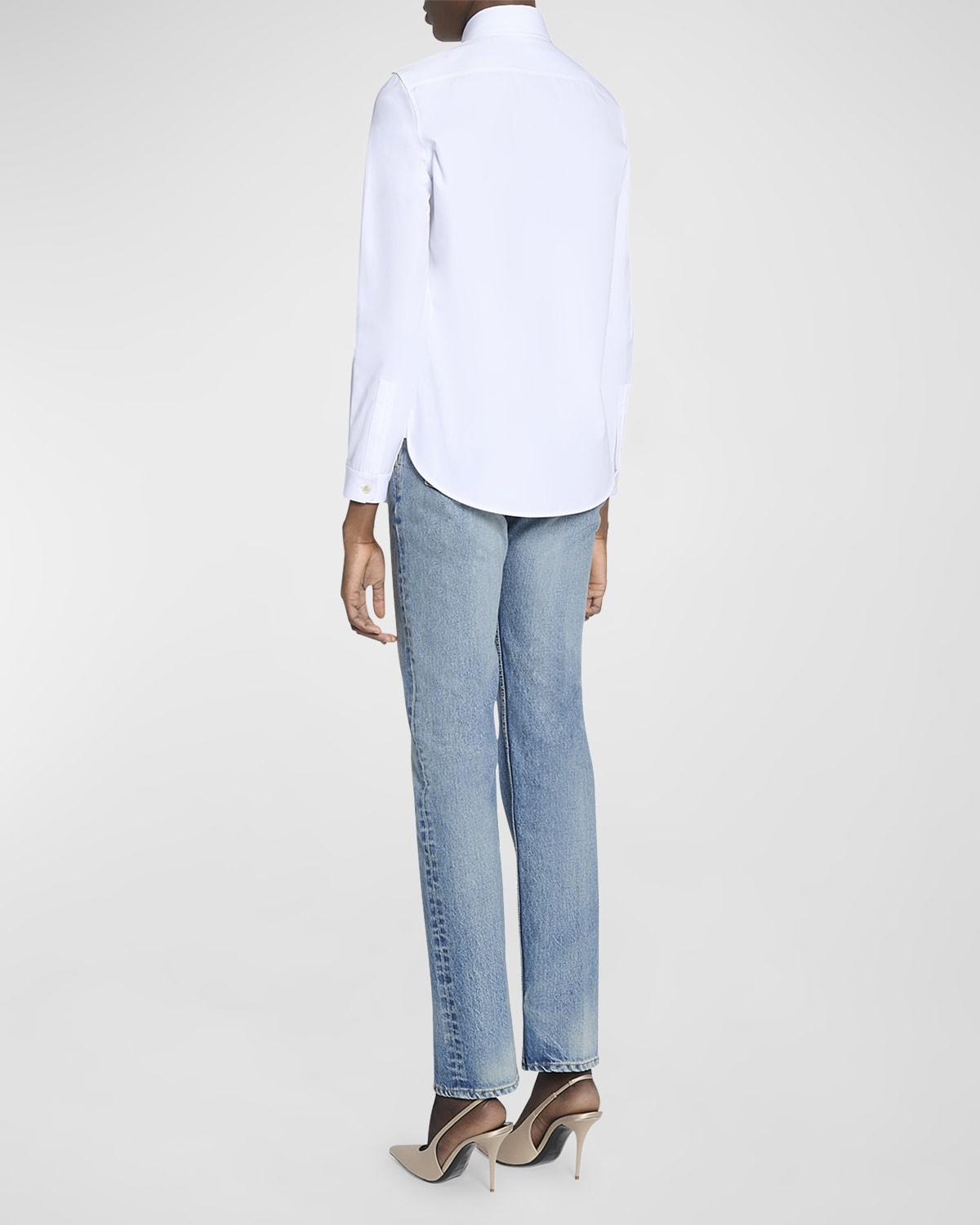 Cotton Button-Front Blouse - 4