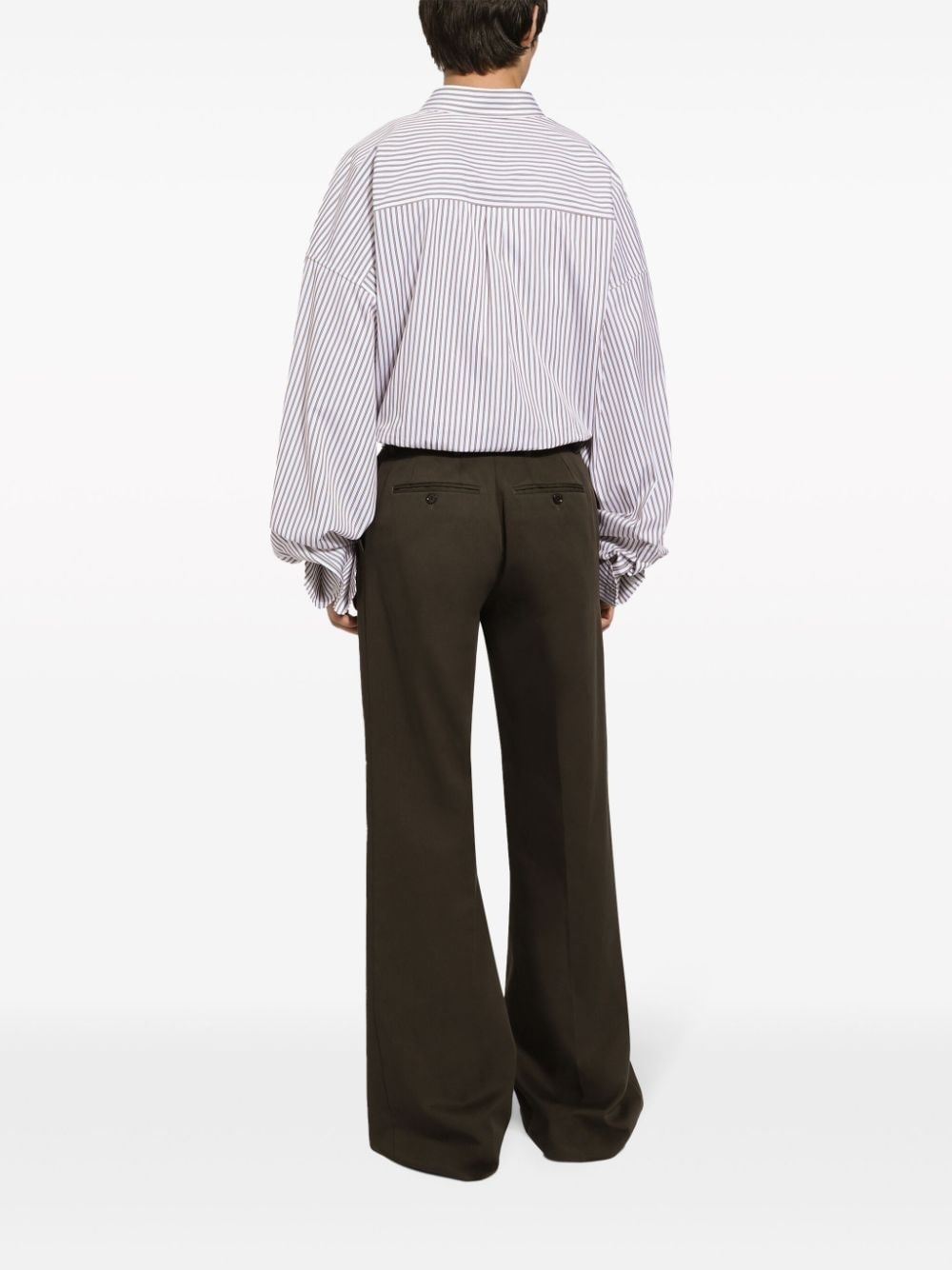 wide-leg cotton trousers - 4