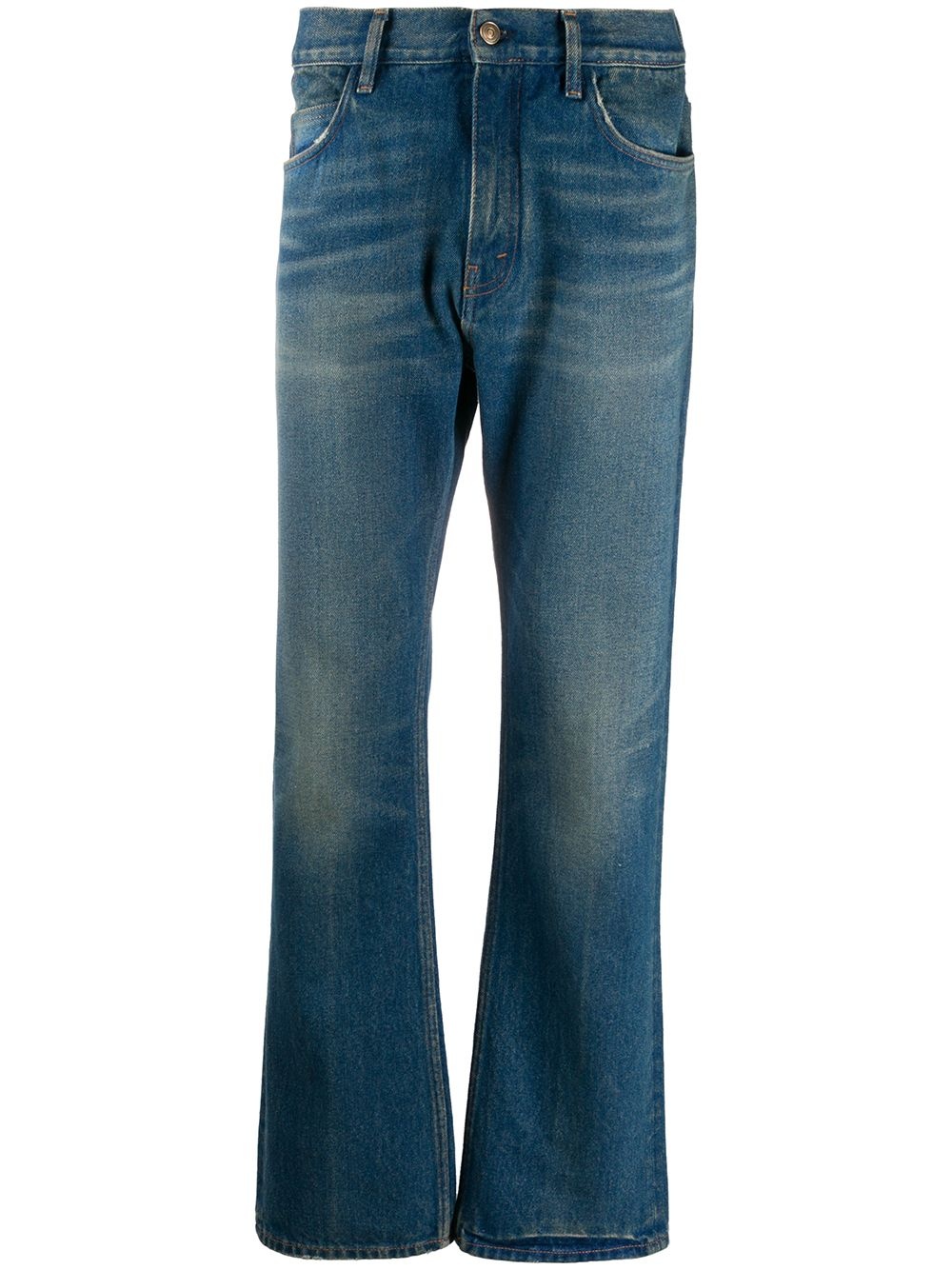 faded straight-leg jeans - 1