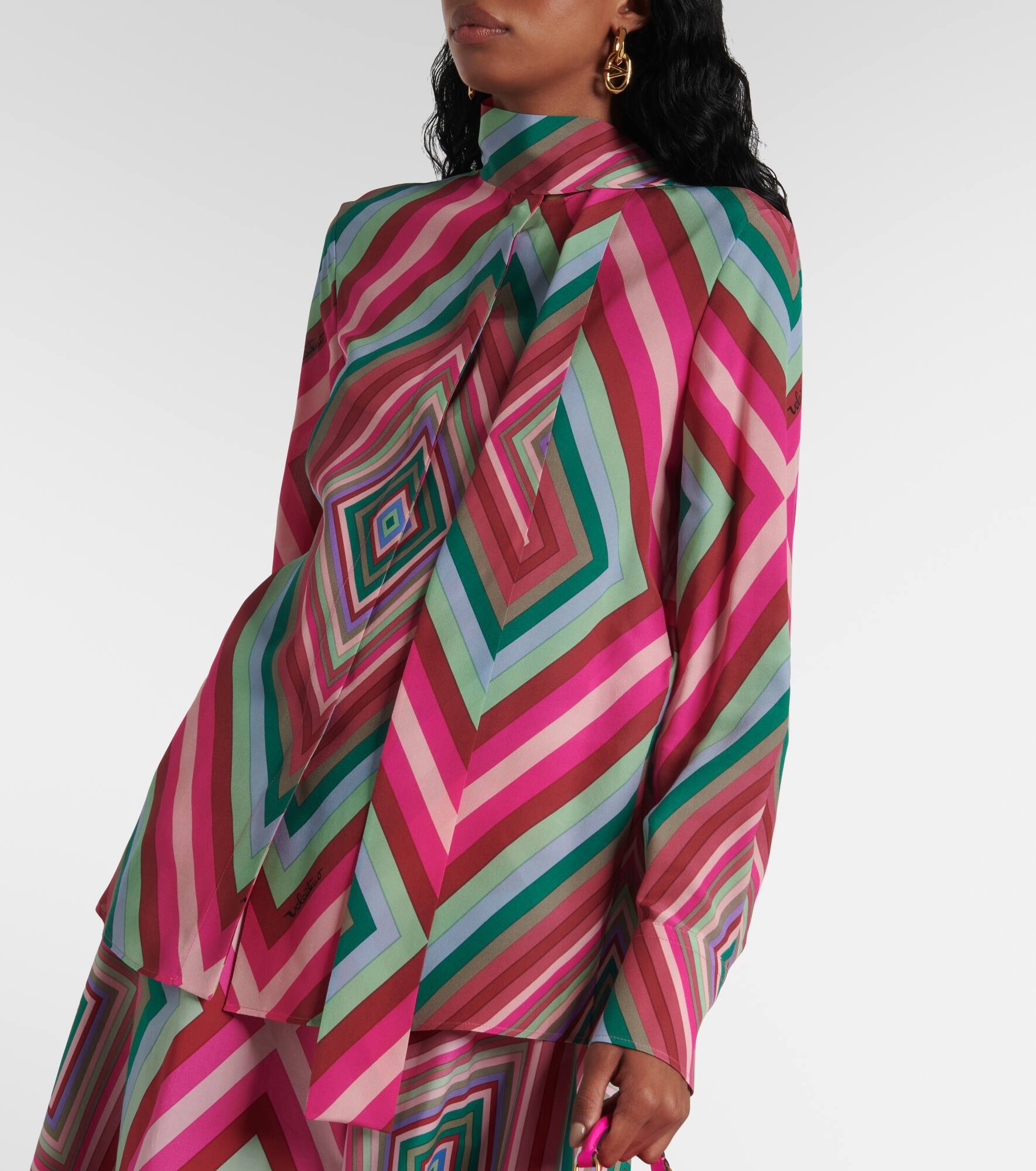 Tie-neck silk crêpe de chine shirt - 4
