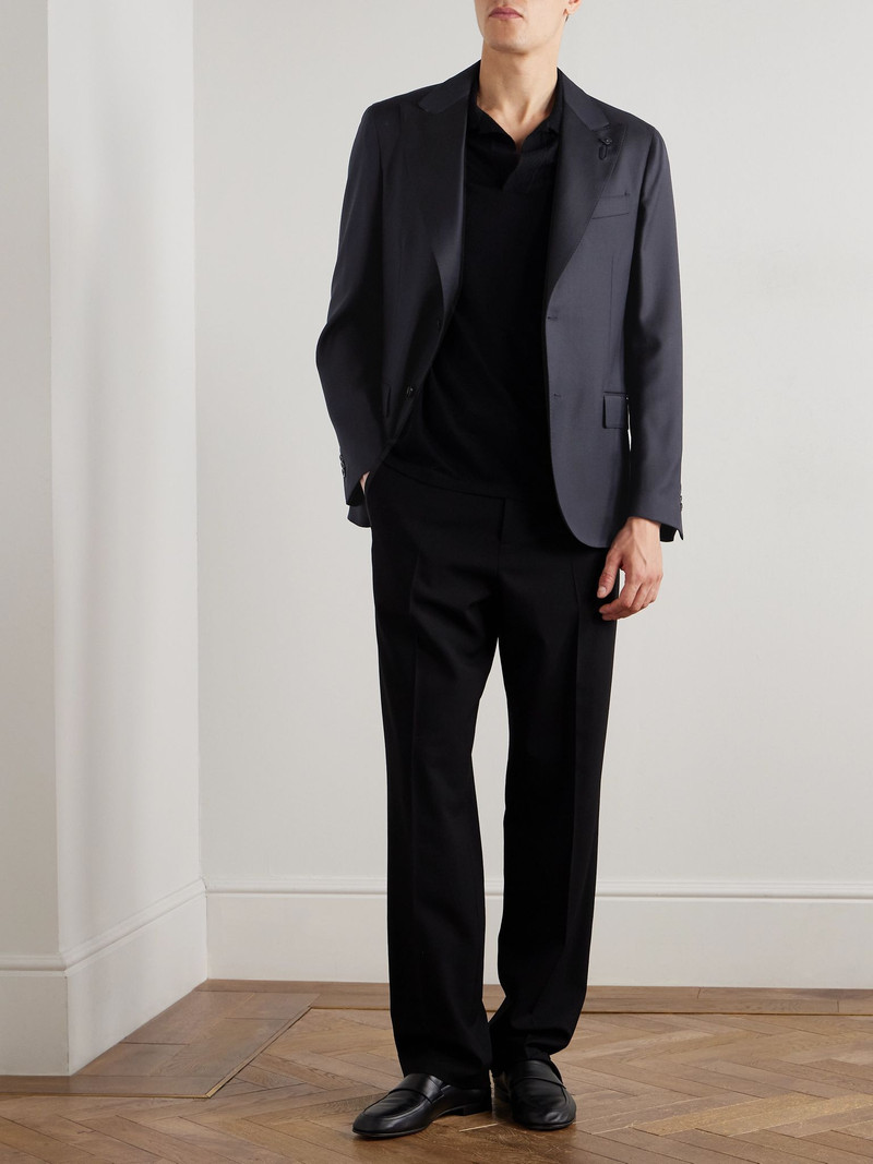 LARDINI Virgin Wool Blazer Navy outlook