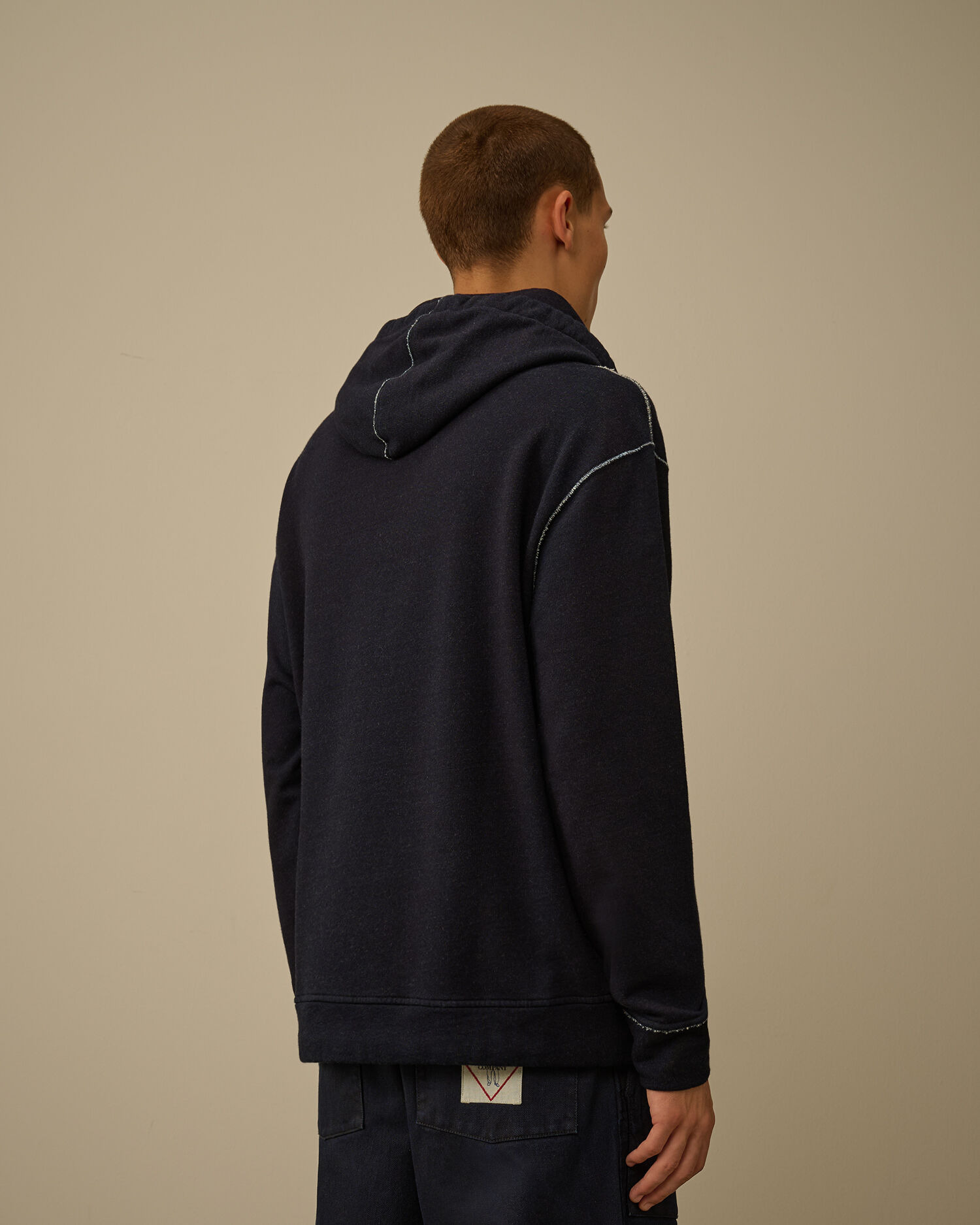 Indigo Fleece Hooded Sweatshirt - 4
