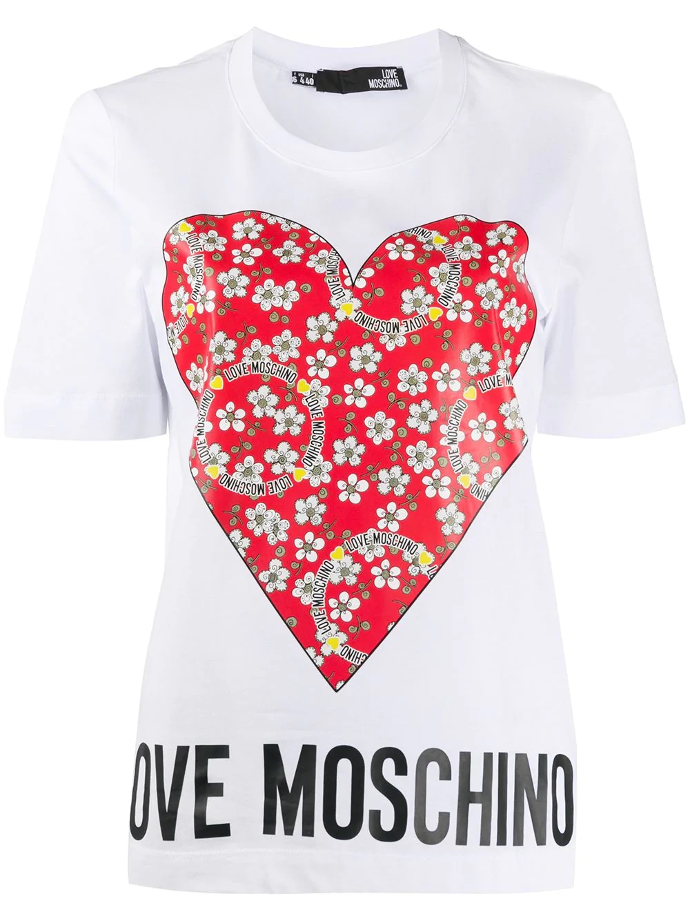 floral logo heart print T-shirt - 1