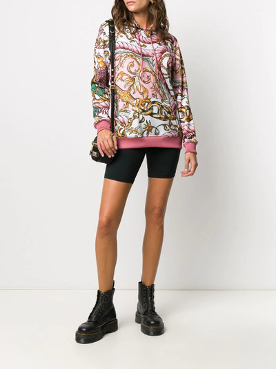 Moschino baroque-print drawstring hoodie outlook