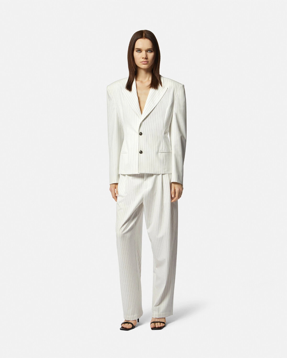 Pinstripe Pleated Pants - 2