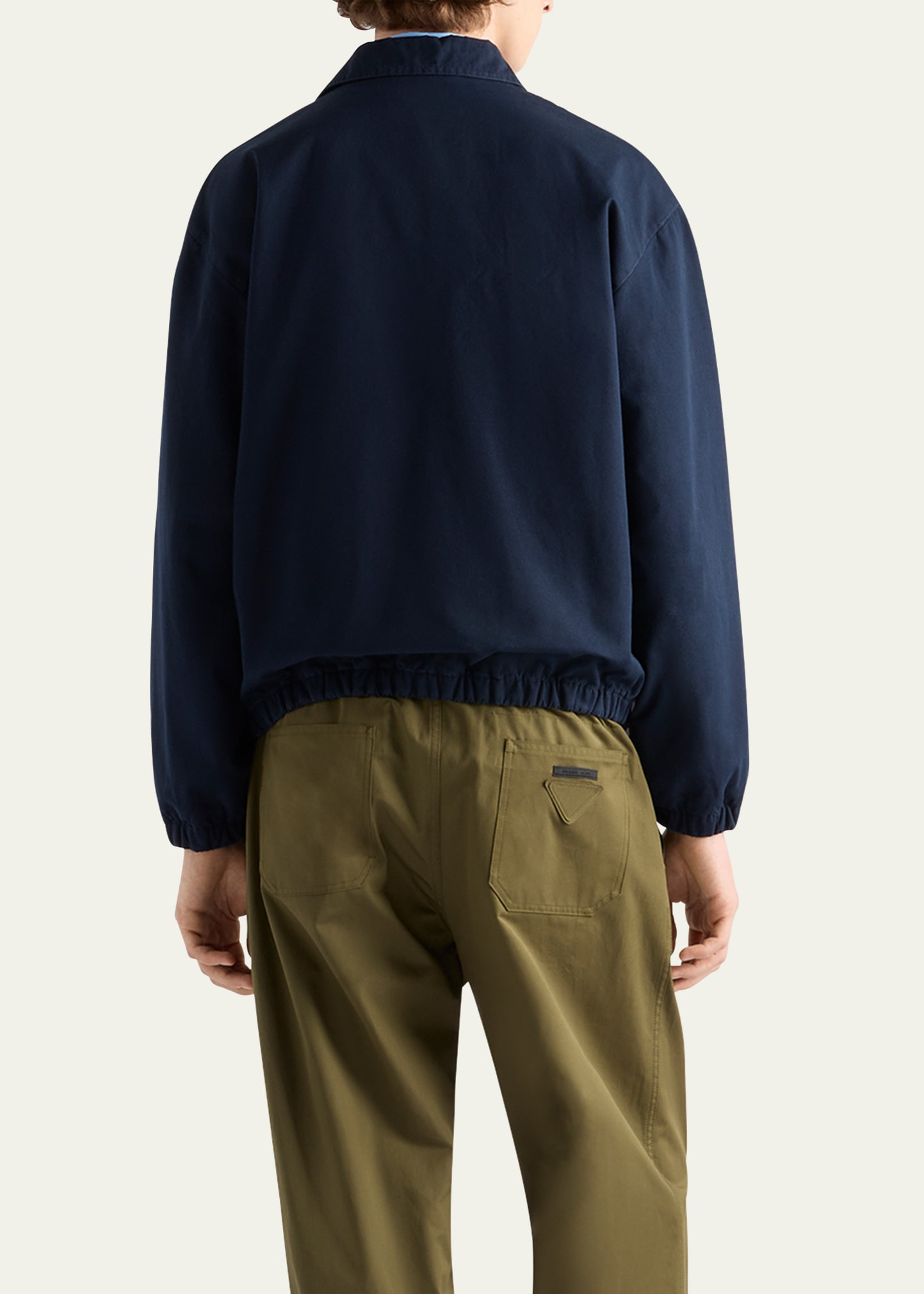 Men's Poplin Chest Logo Full-Zip Shirt Jacket - 3