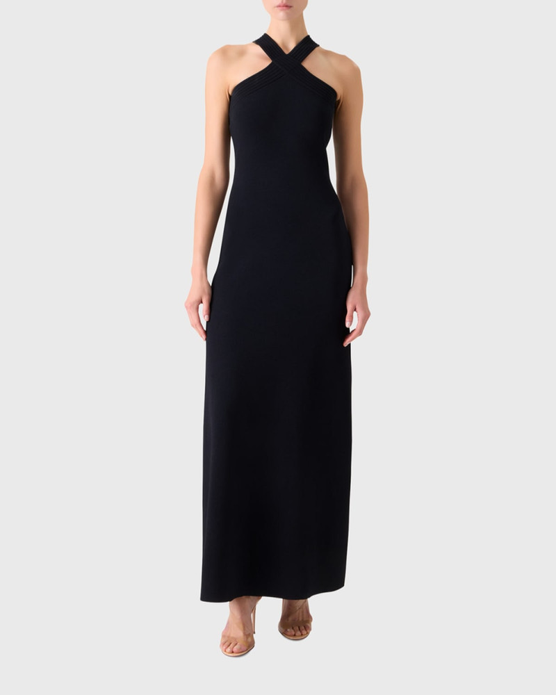 AKRIS Crisscross Knit Halter Maxi Dress outlook