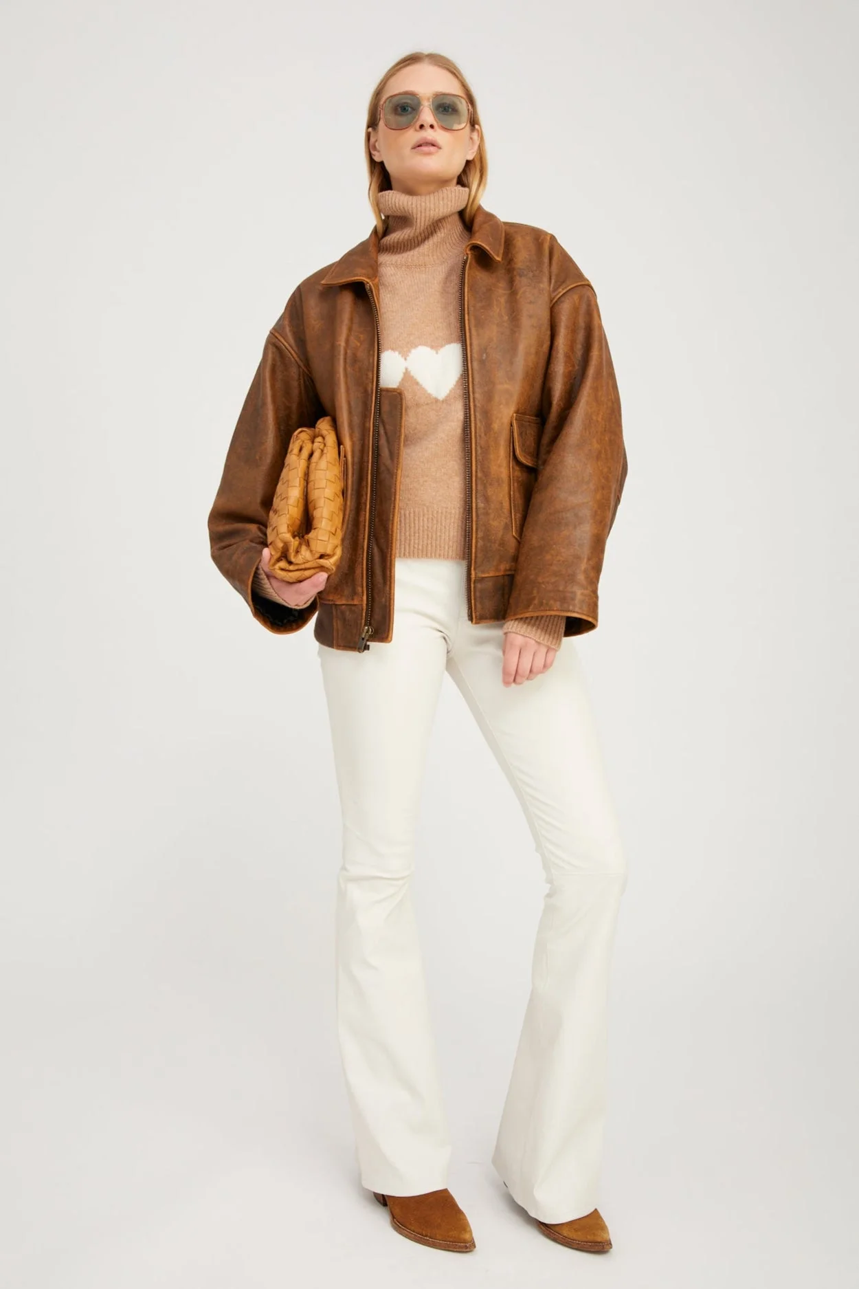 SHELL LEATHER 5 POCKET MICRO FLARE - 1