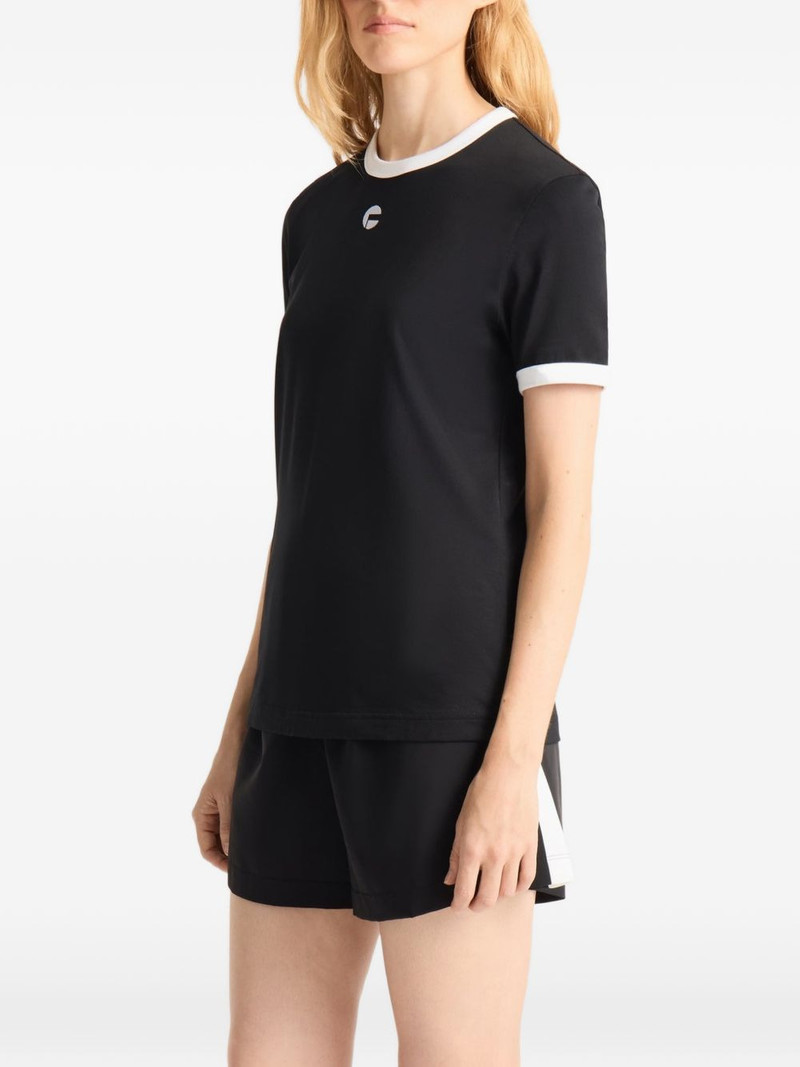 Tanixa contrast-trim logo T-shirt 4
