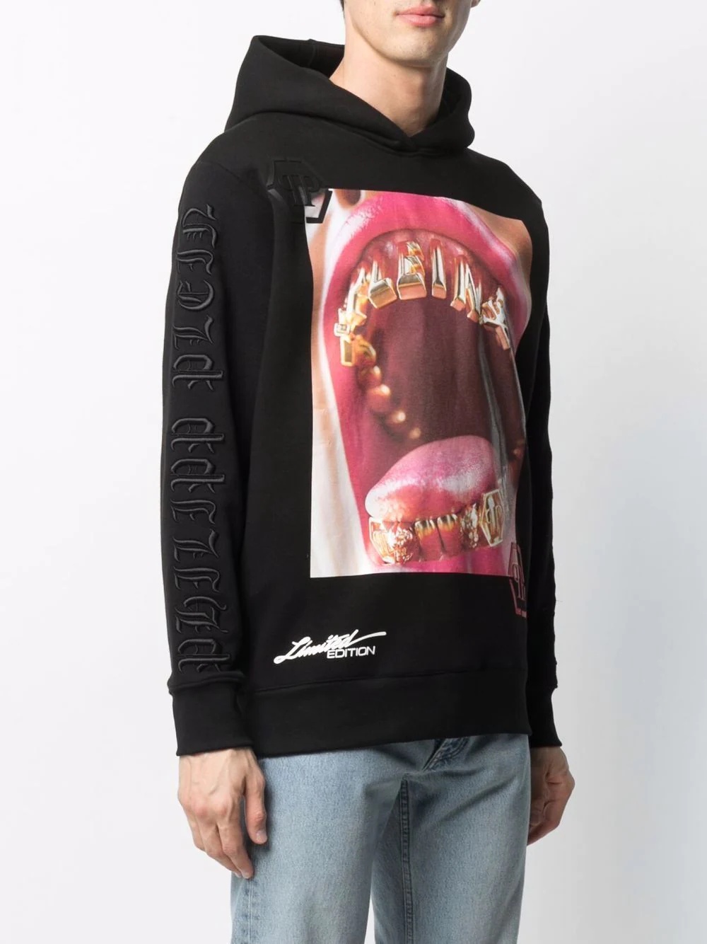 Lips graphic-print hoodie - 3