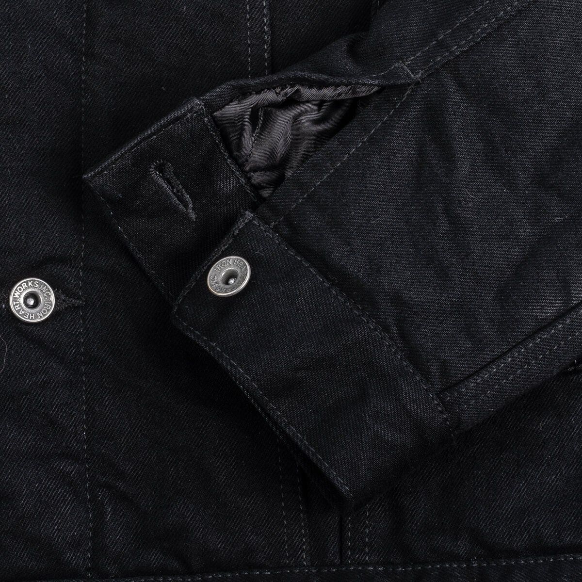 IHJ-116-BLK 14oz Selvedge Denim Fleece Lined Modified Type III Jacket - Black - 10