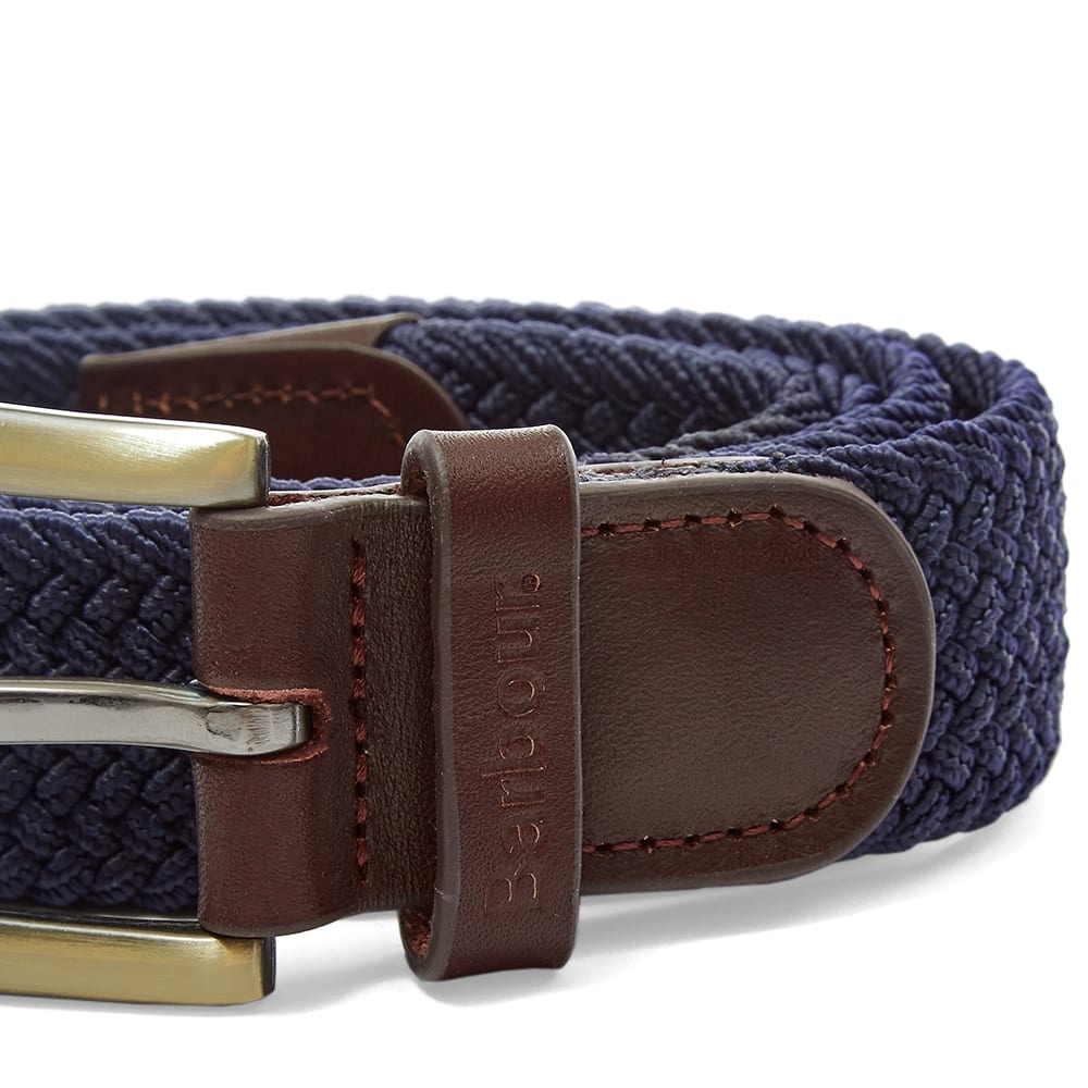 Barbour Stretch Webbing Leather Belt - 3