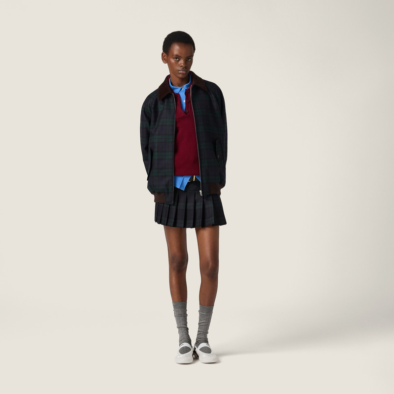 Miu Miu Checked twill blouson jacket outlook