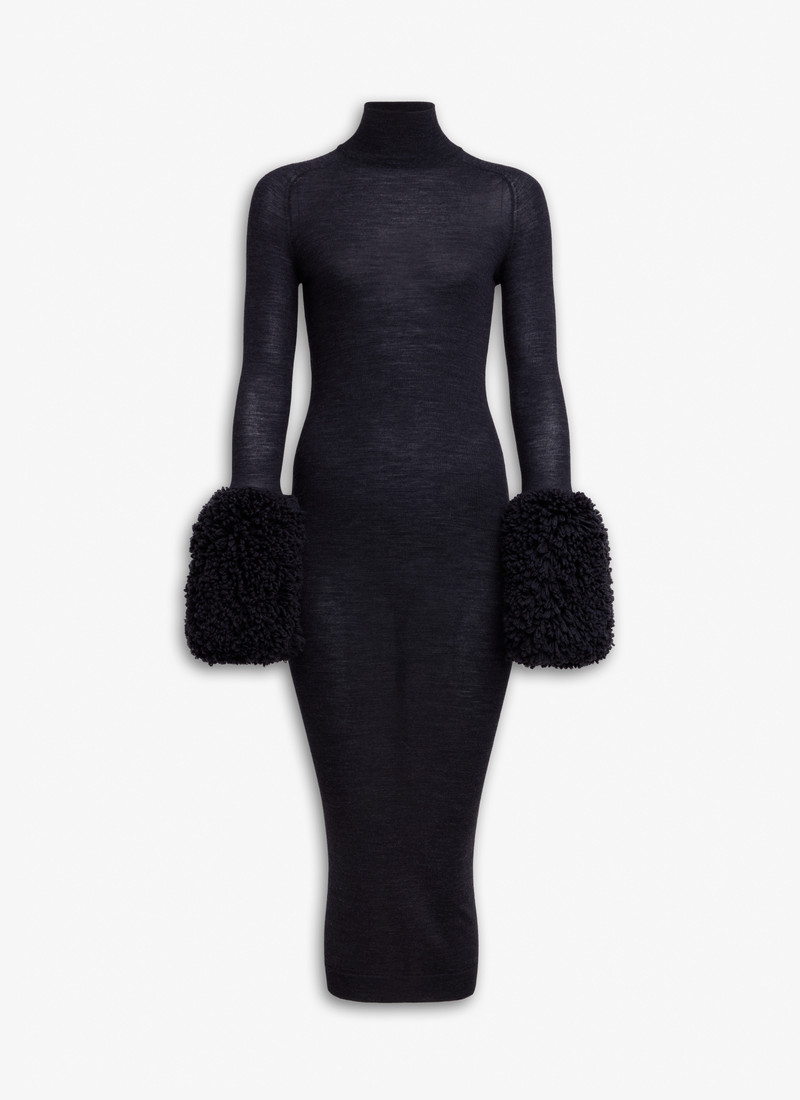 BODYCON KNIT DRESS WITH BUBBLE CUFFS - 1