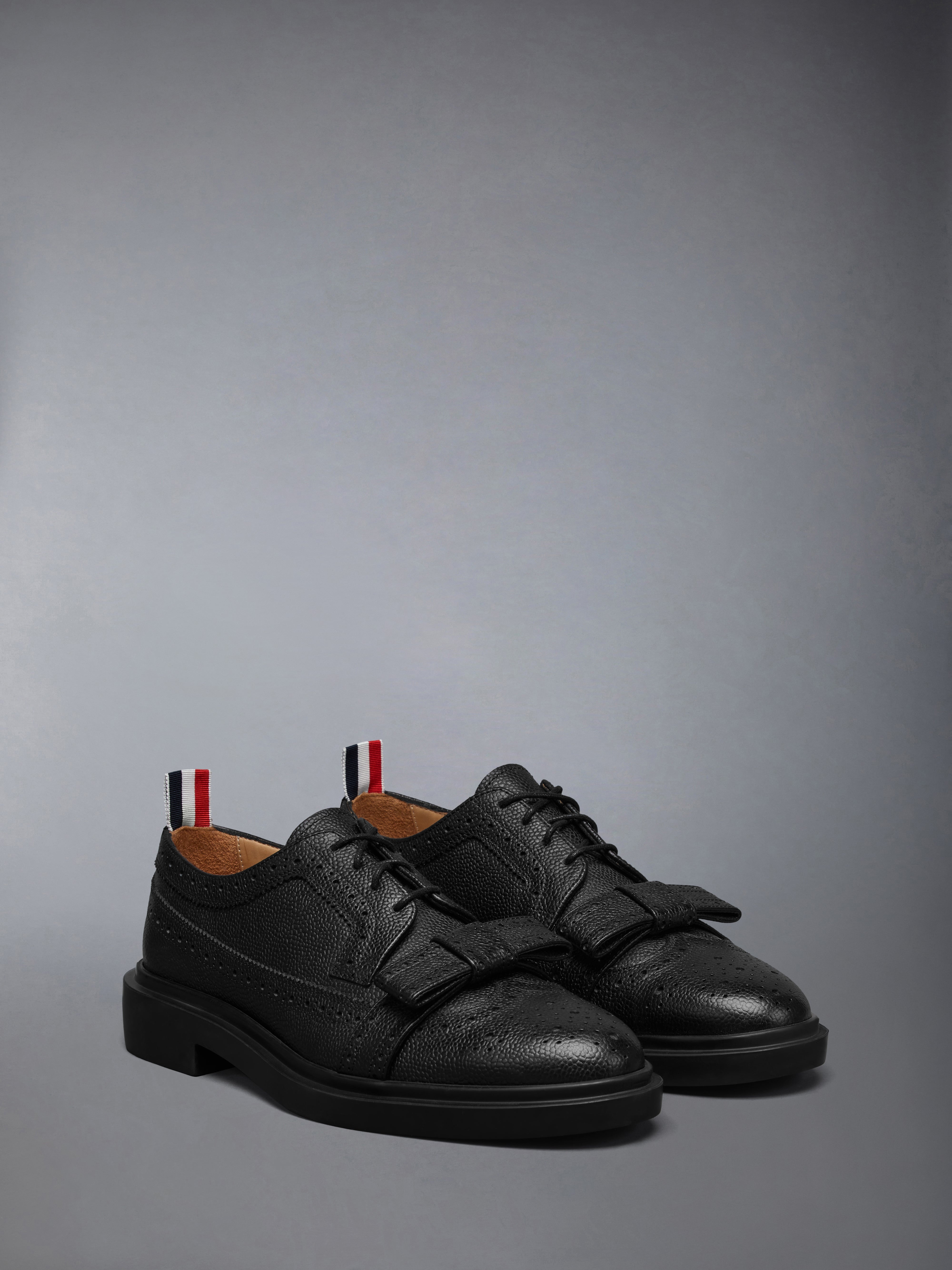 PEBBLE GRAIN LIGHTWEIGHT RUBBER SOLE BOW LONGWING BROGUES - 2