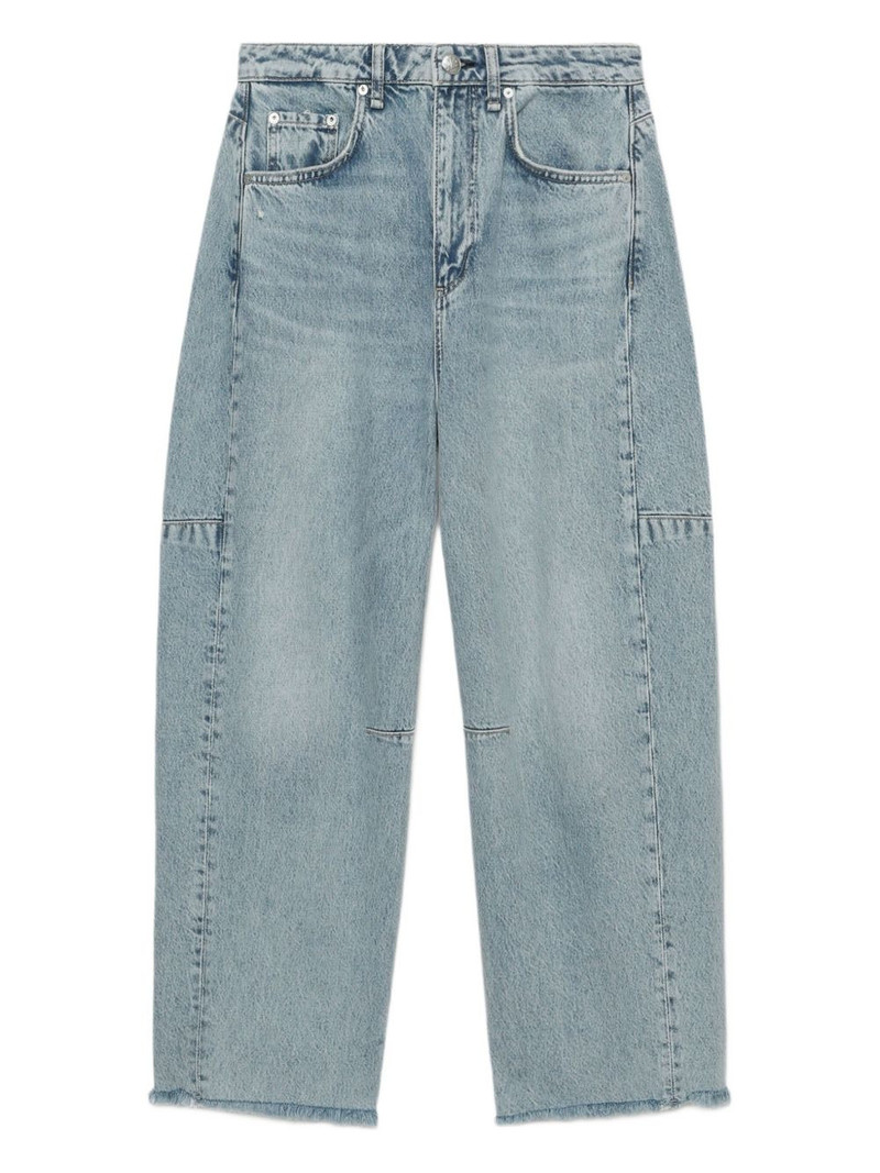 Charlie panelled frayed jeans 1