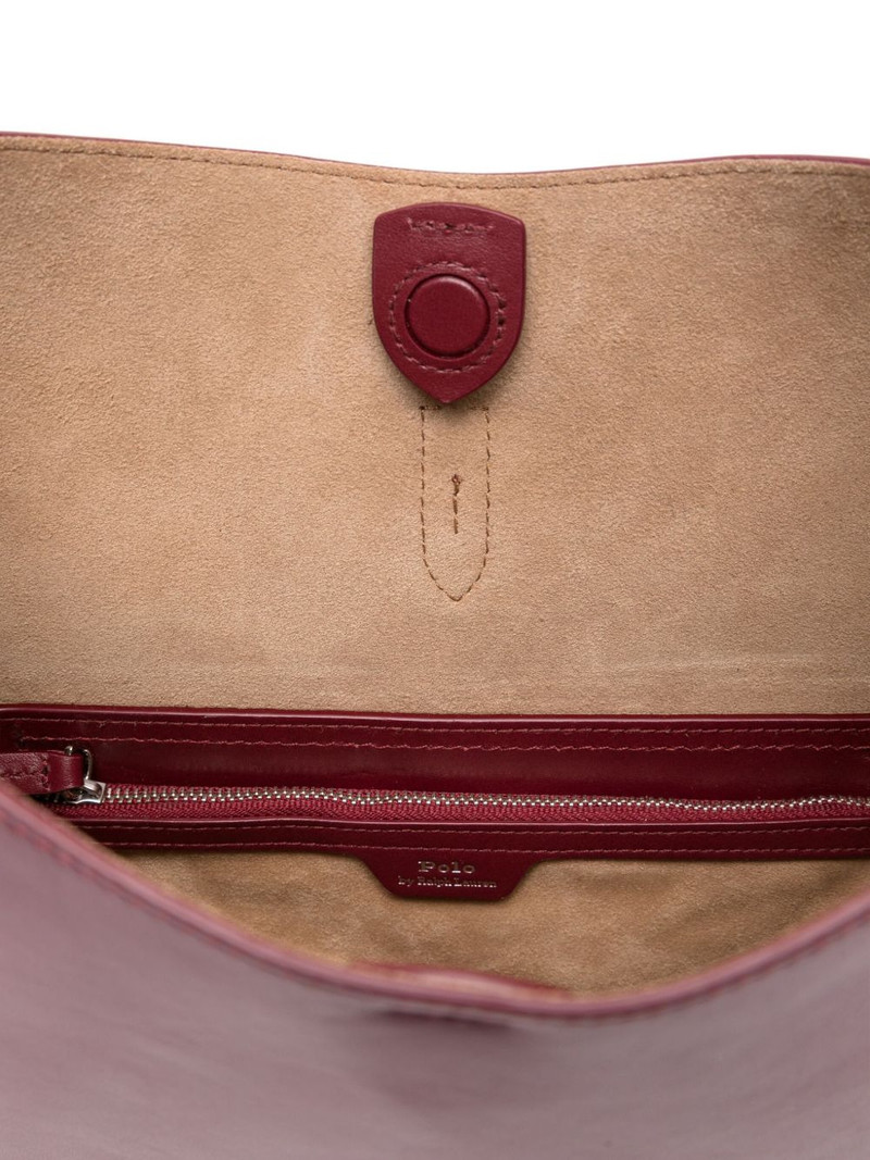 logo-clasp leather shoulder bag 5