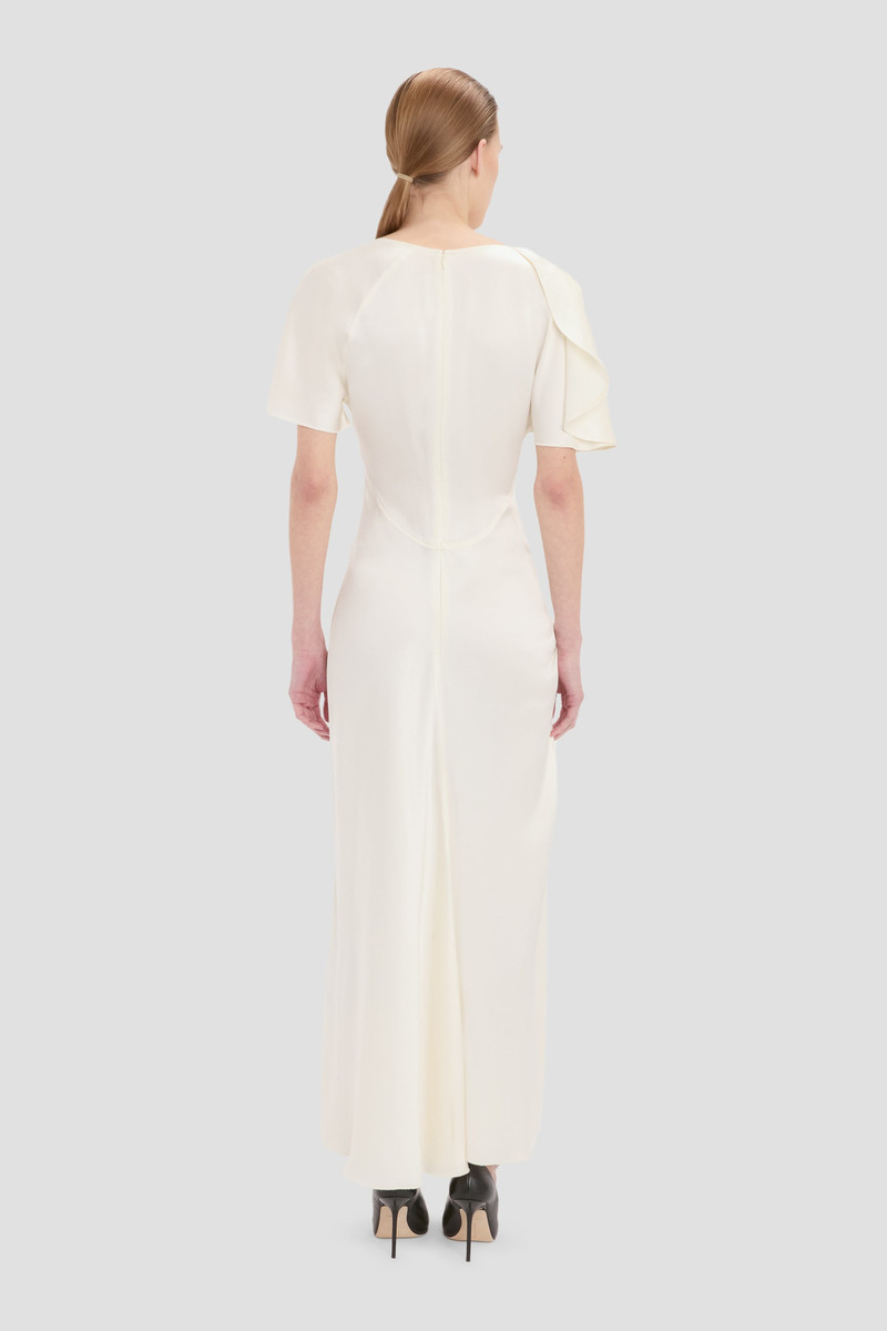 Cap Sleeve Dress In Ivory 5