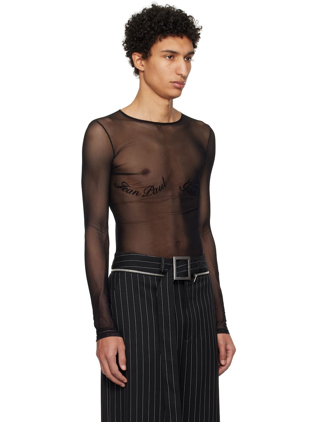 Black 'Jean Paul Gaultier' Long Sleeve T-Shirt - 2