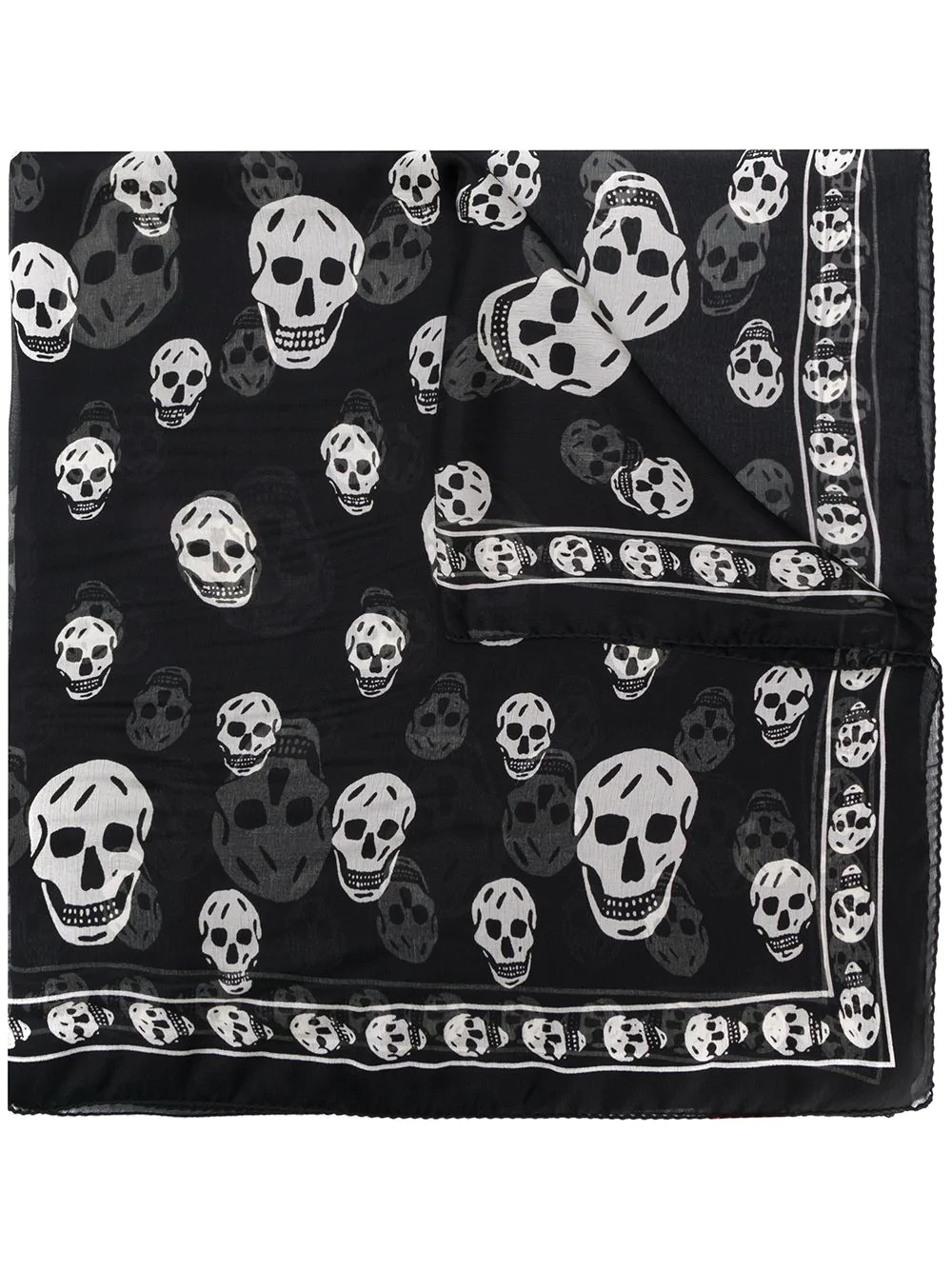 skull motif scarf - 1