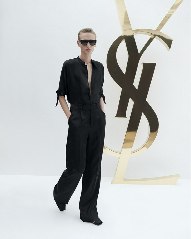 SAINT LAURENT tunic shirt in crepe satin outlook