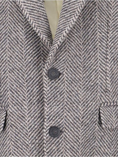 Golden Goose Men Herringbone Pattern Single-Breasted Coat - 3