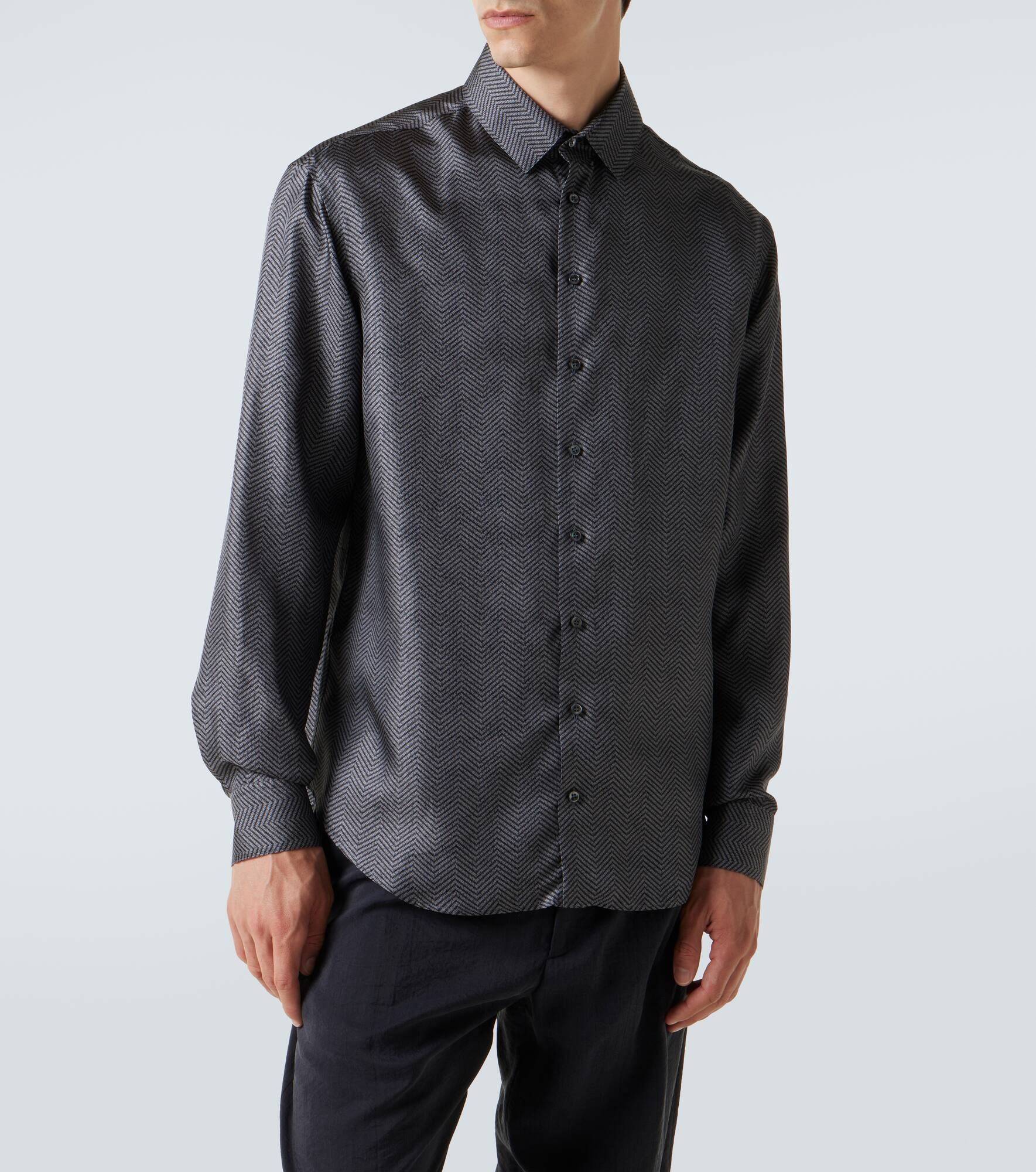 Chevron silk shirt - 3